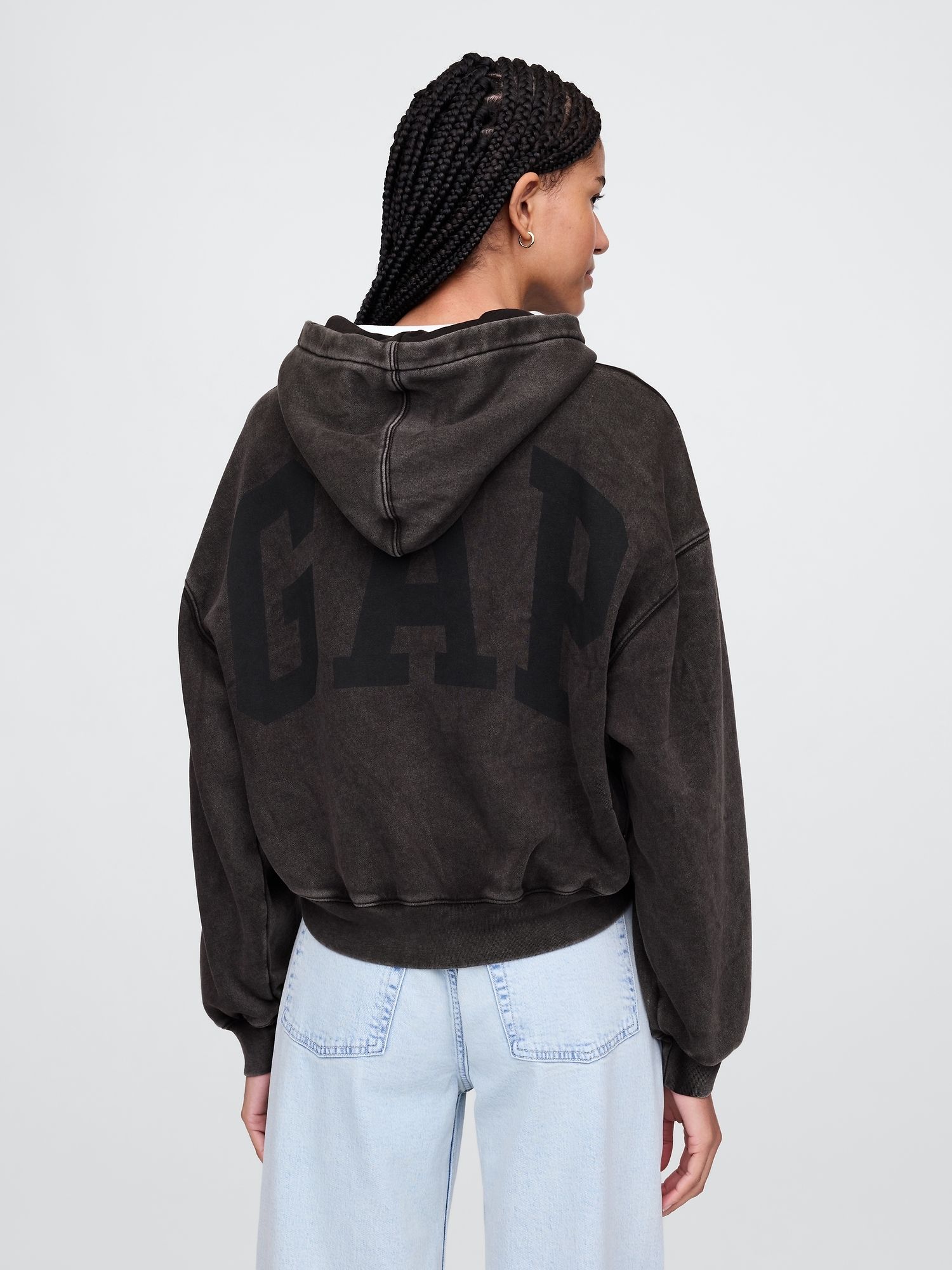 Sweat à capuche avec logo Cropped