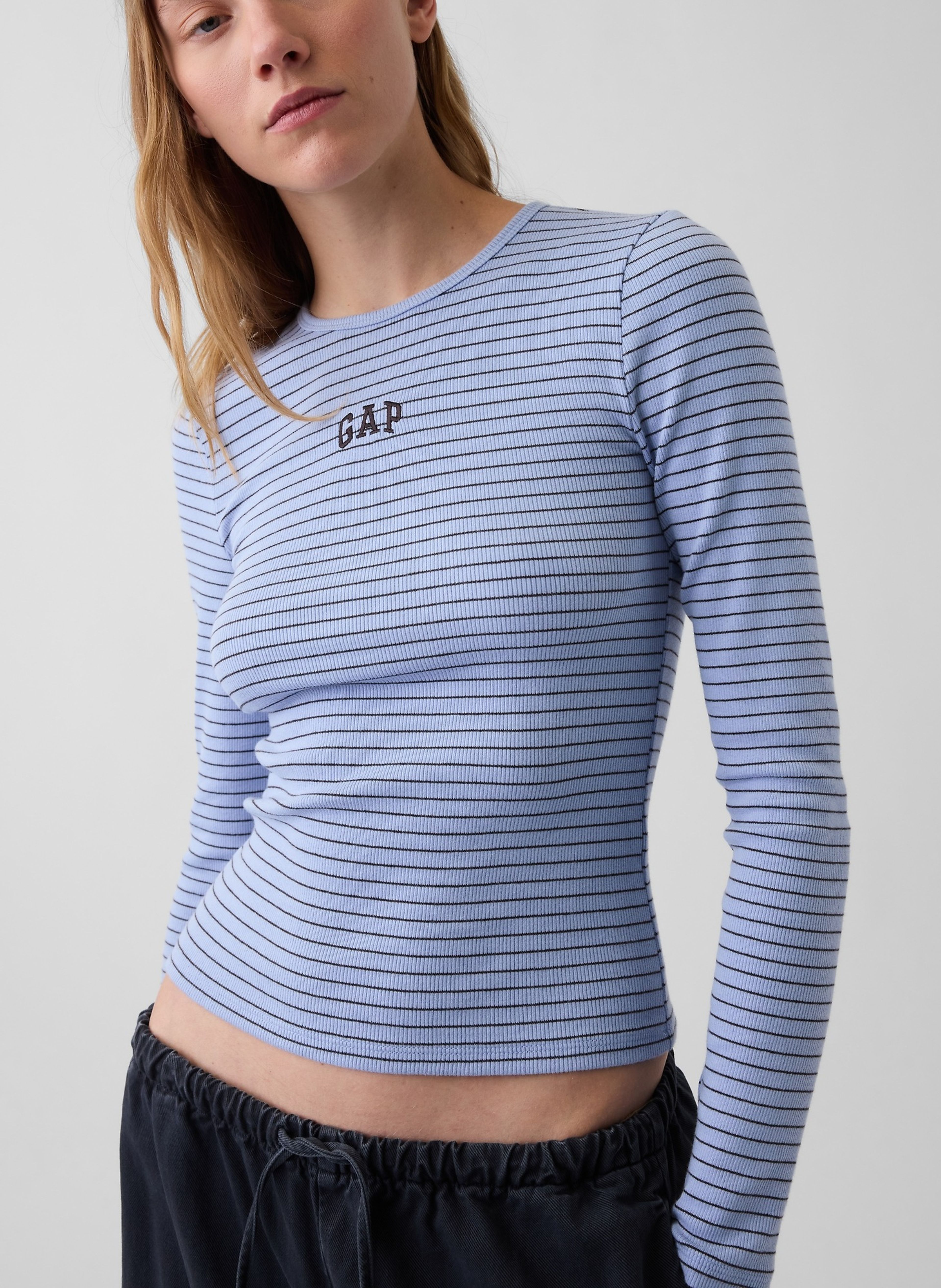 Ripp-T-Shirt mit Logo - 004