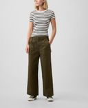 Mid Rise Wide-Leg Khakihose-Grün - 001