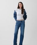 Jeansy Mid Rise Relaxed Straight-Granatowy - 001