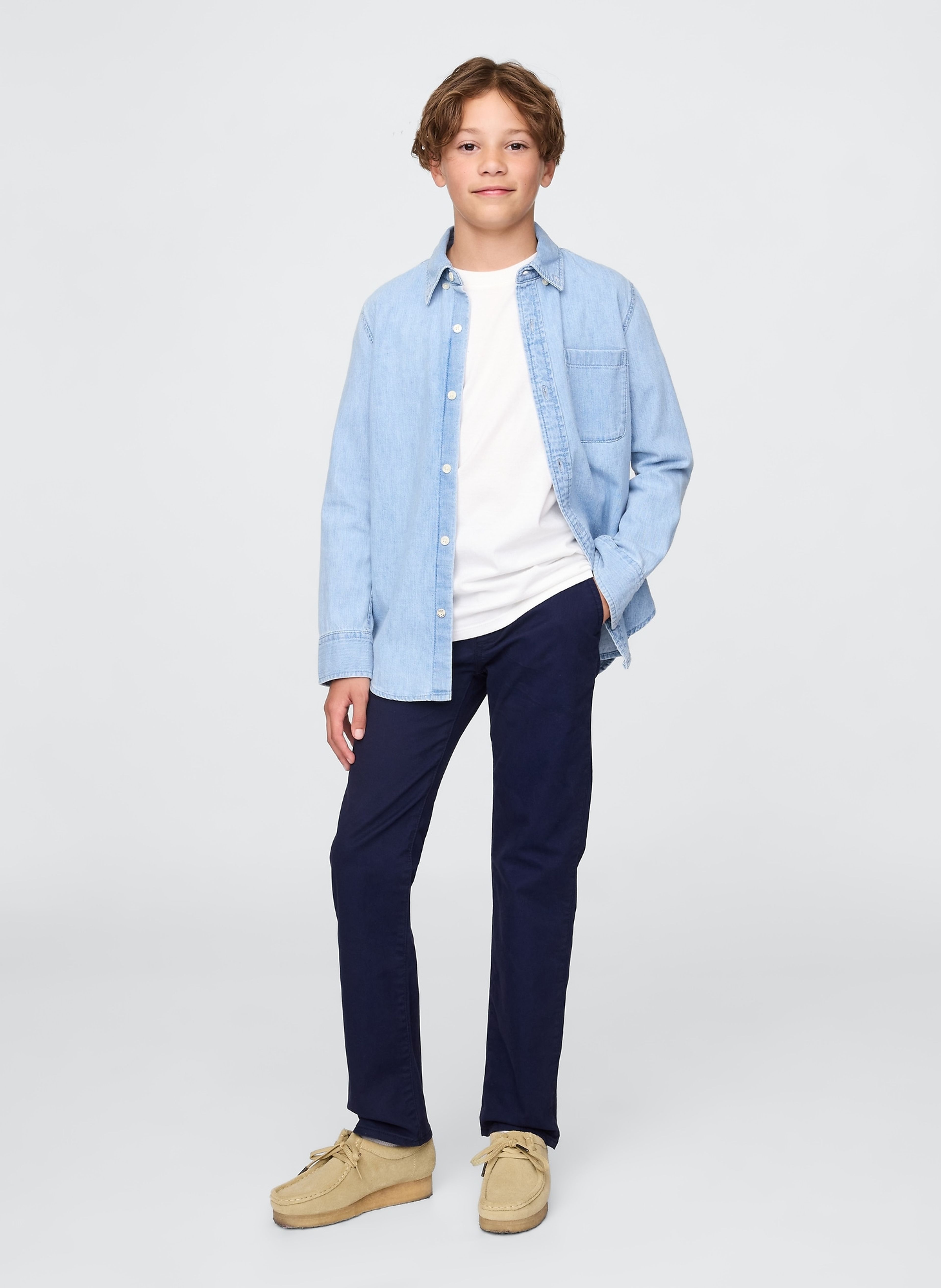 Gyerek khaki Straight Stretch nadrág - 003