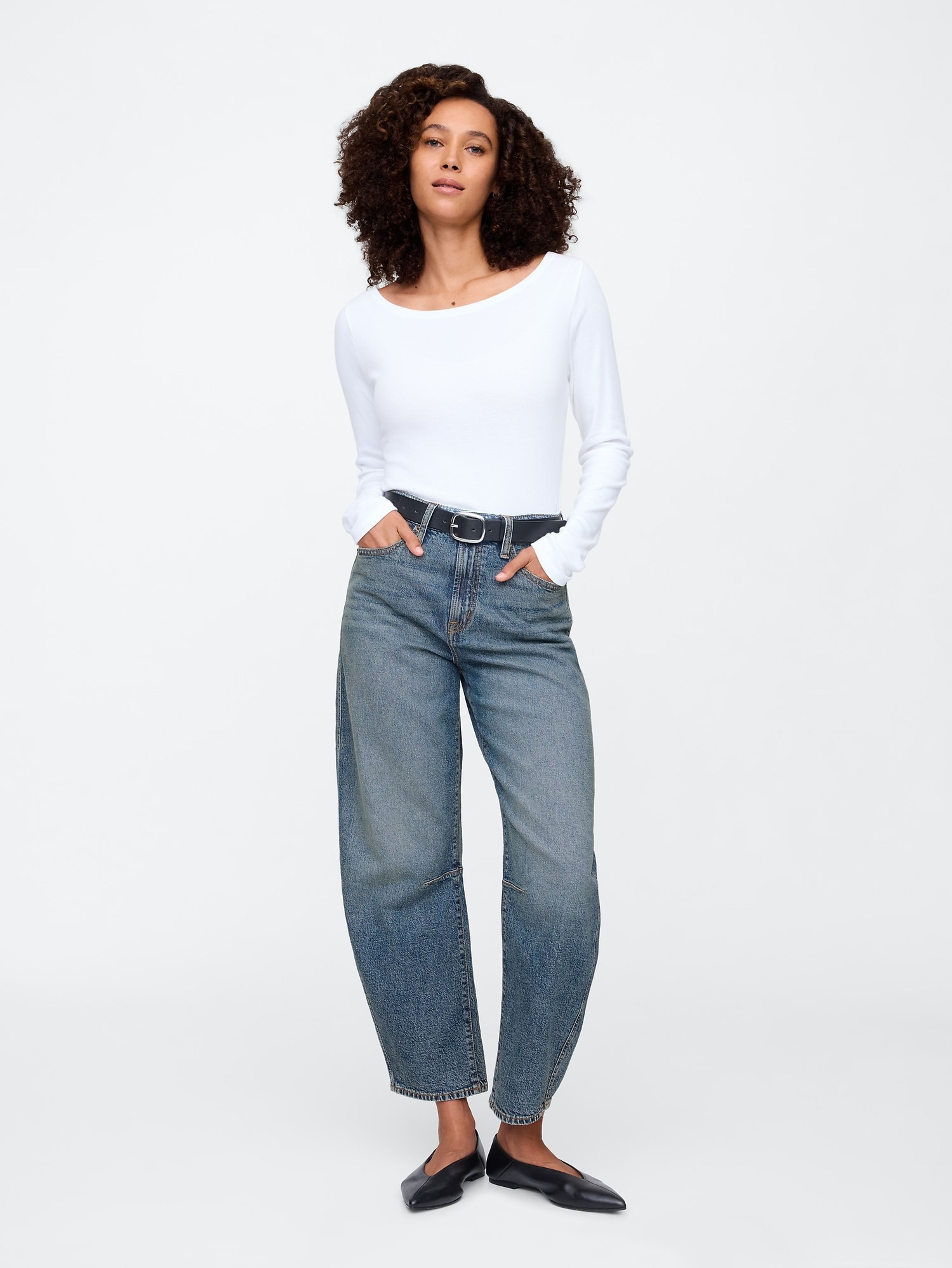 Damen-Barrel-Jeans