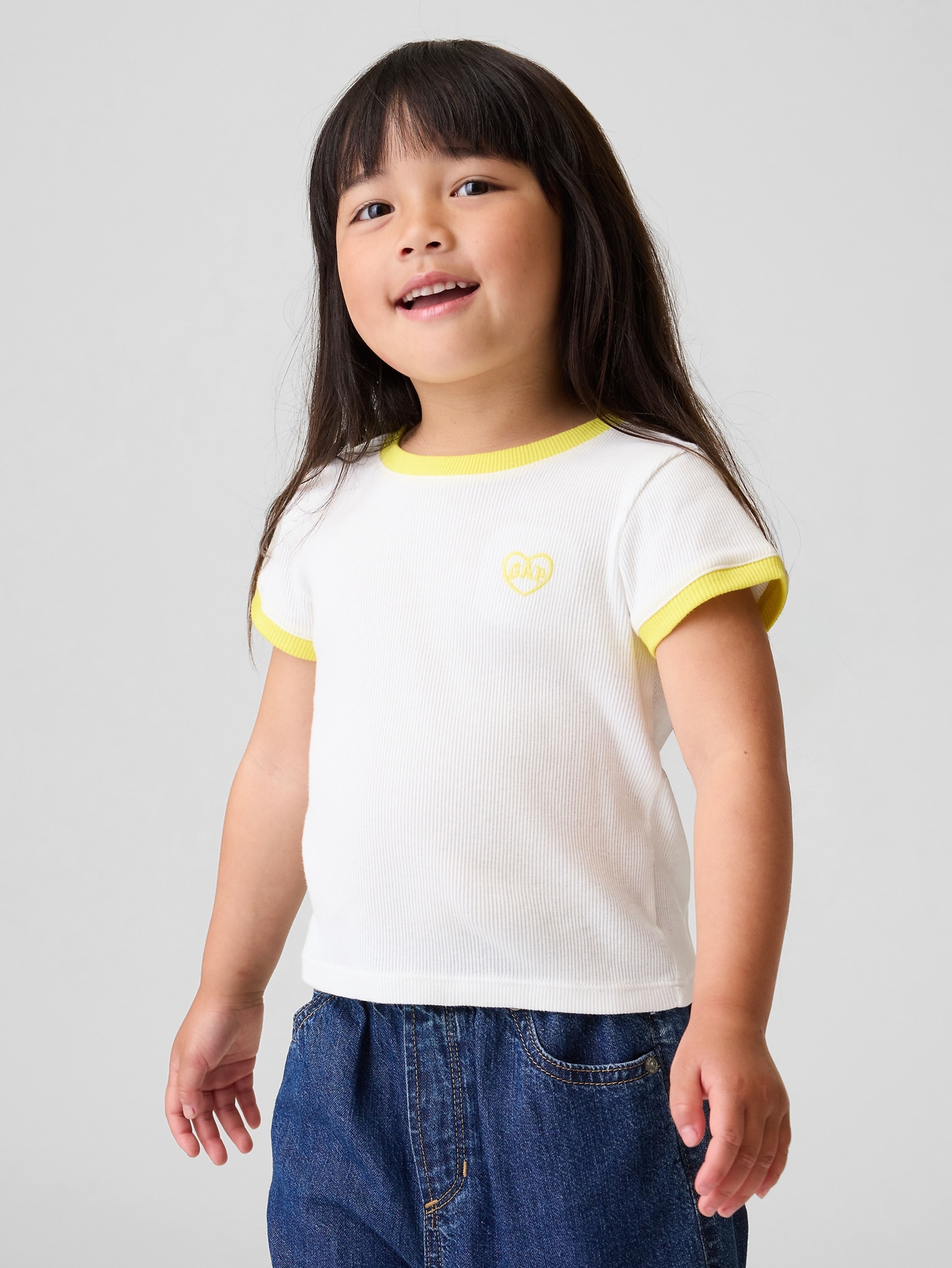 Baby geripptes T-Shirt mit Logo