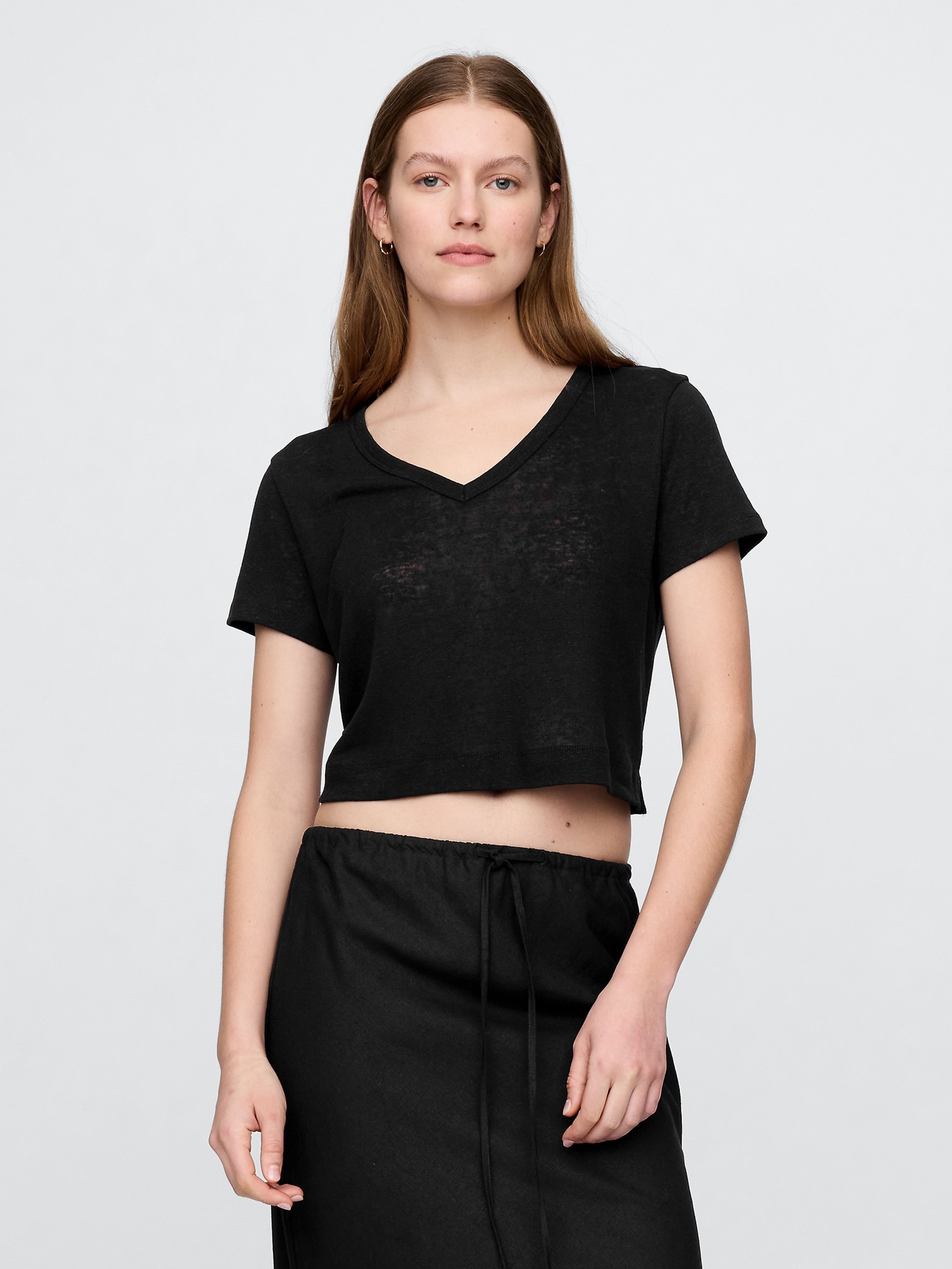 Crop top lniany