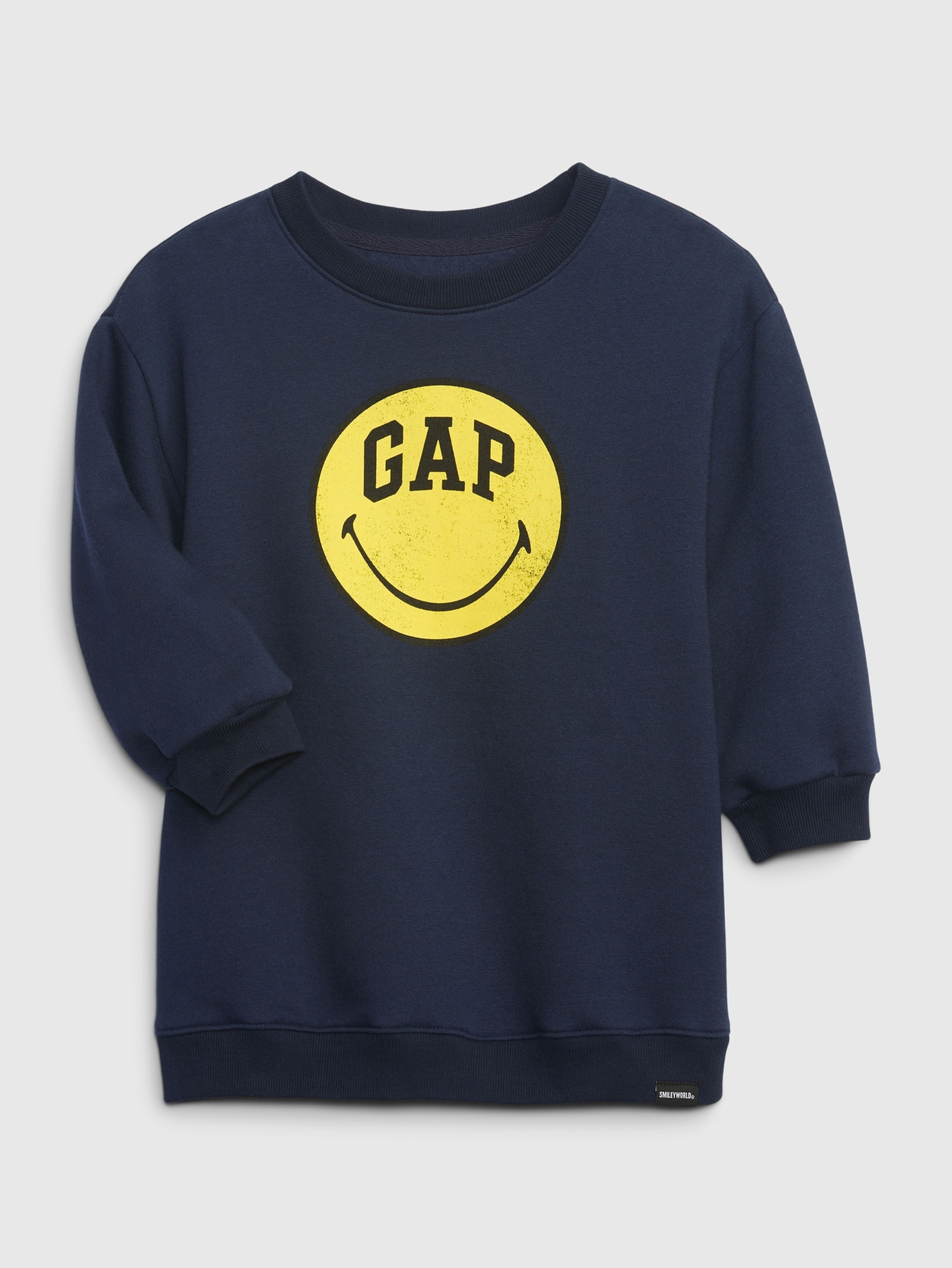 Baby mikinové šaty GAP × SmileyWorld®