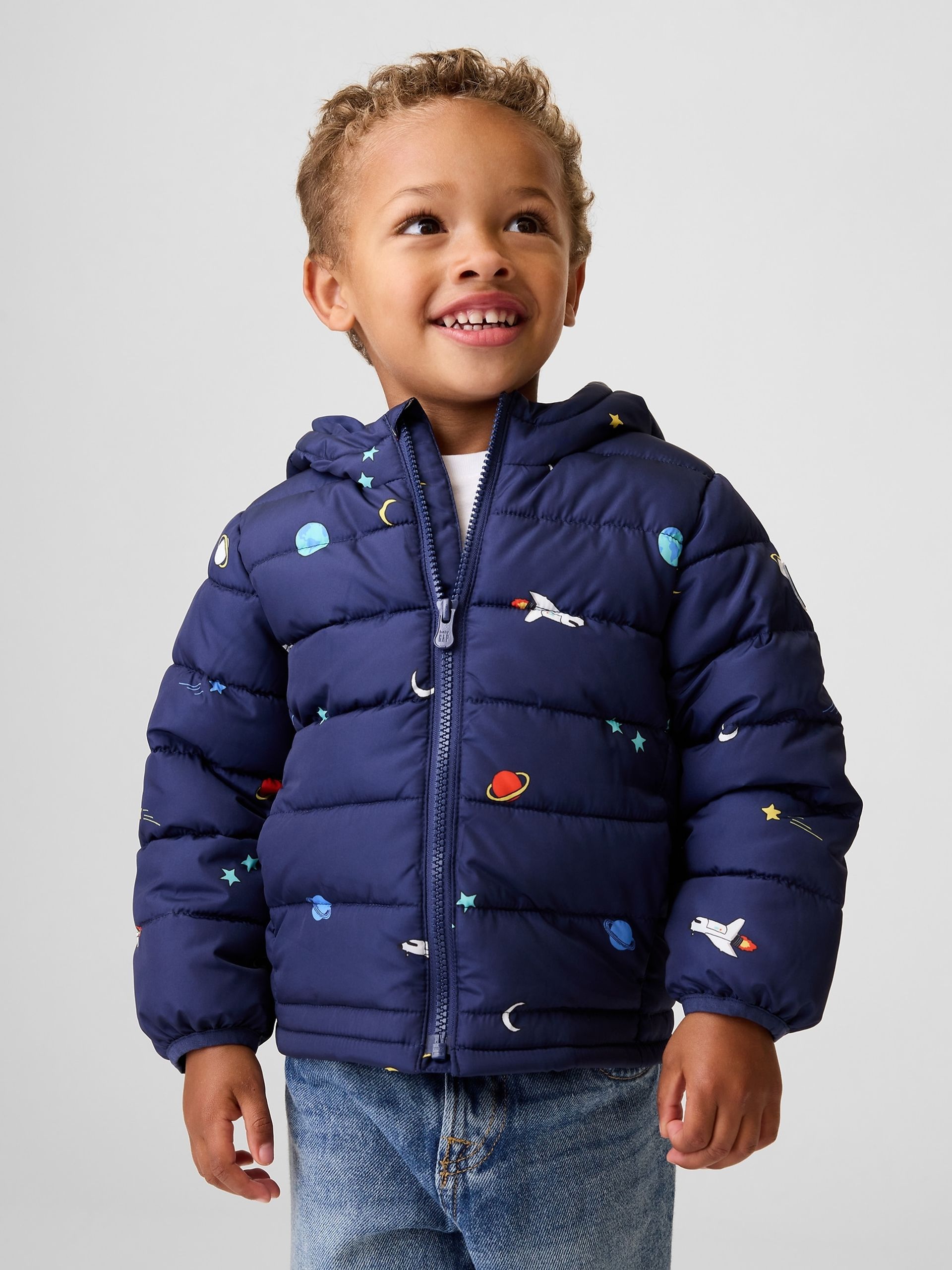 Baby prešívaná bunda s logom - 001