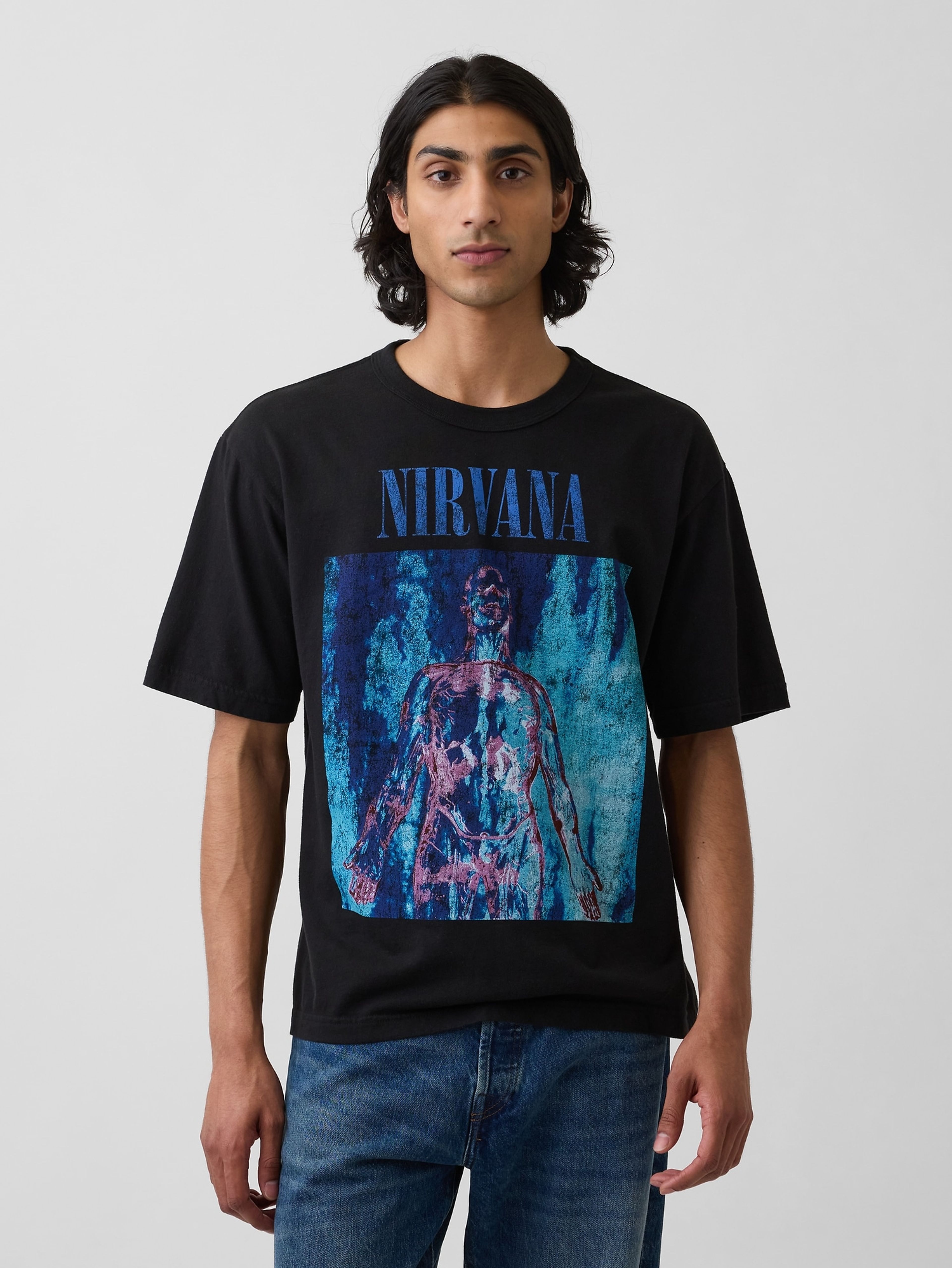 Crop T-shirt Nirvana Heavyweight unisex