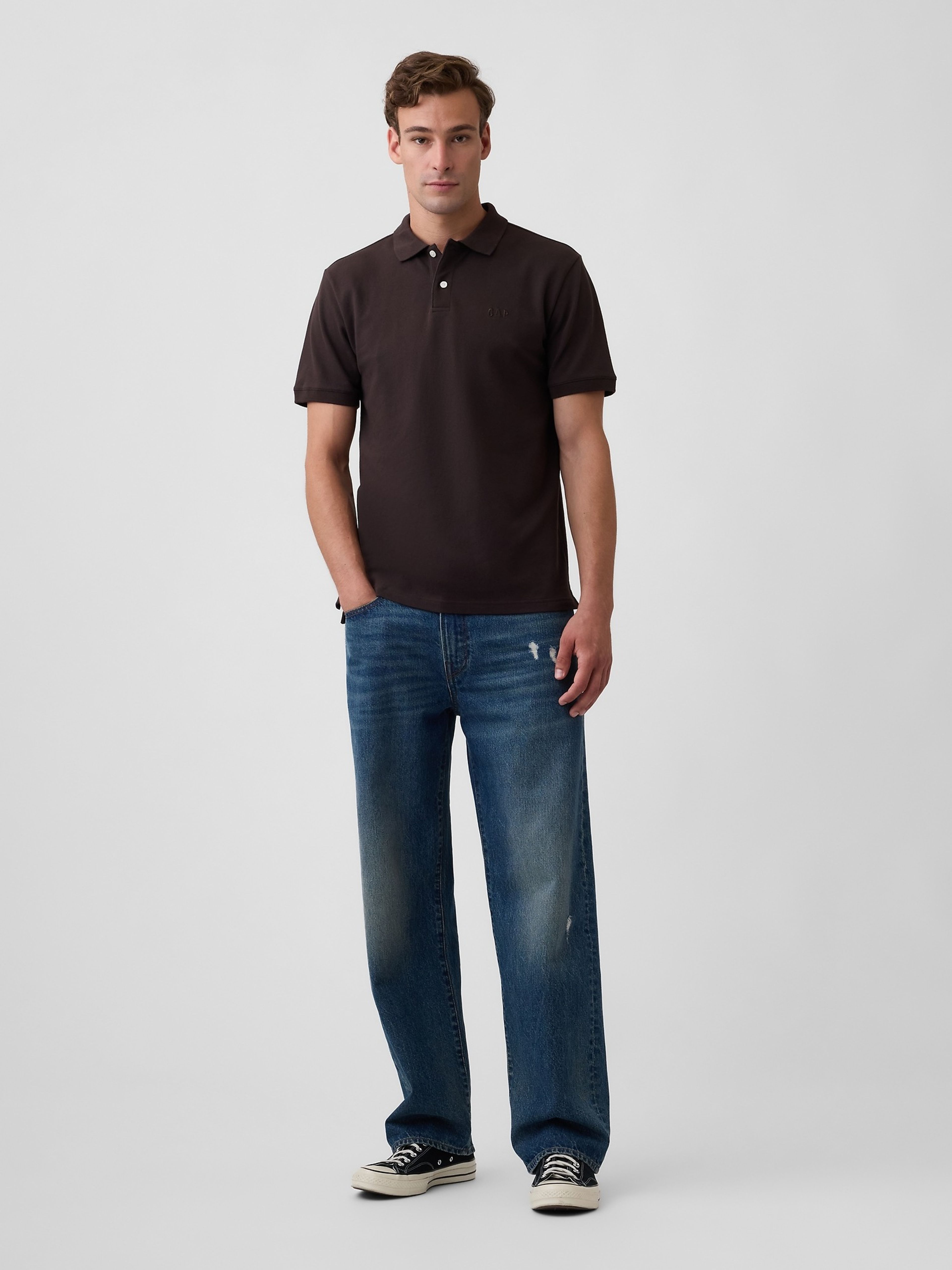 Polo tričko piqué s logem - 002