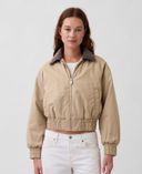 Oversize katoenen bomber-Bruin - 001