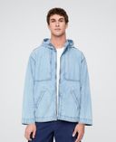 Džínová oversize bunda Ripstop-Modrá - 001