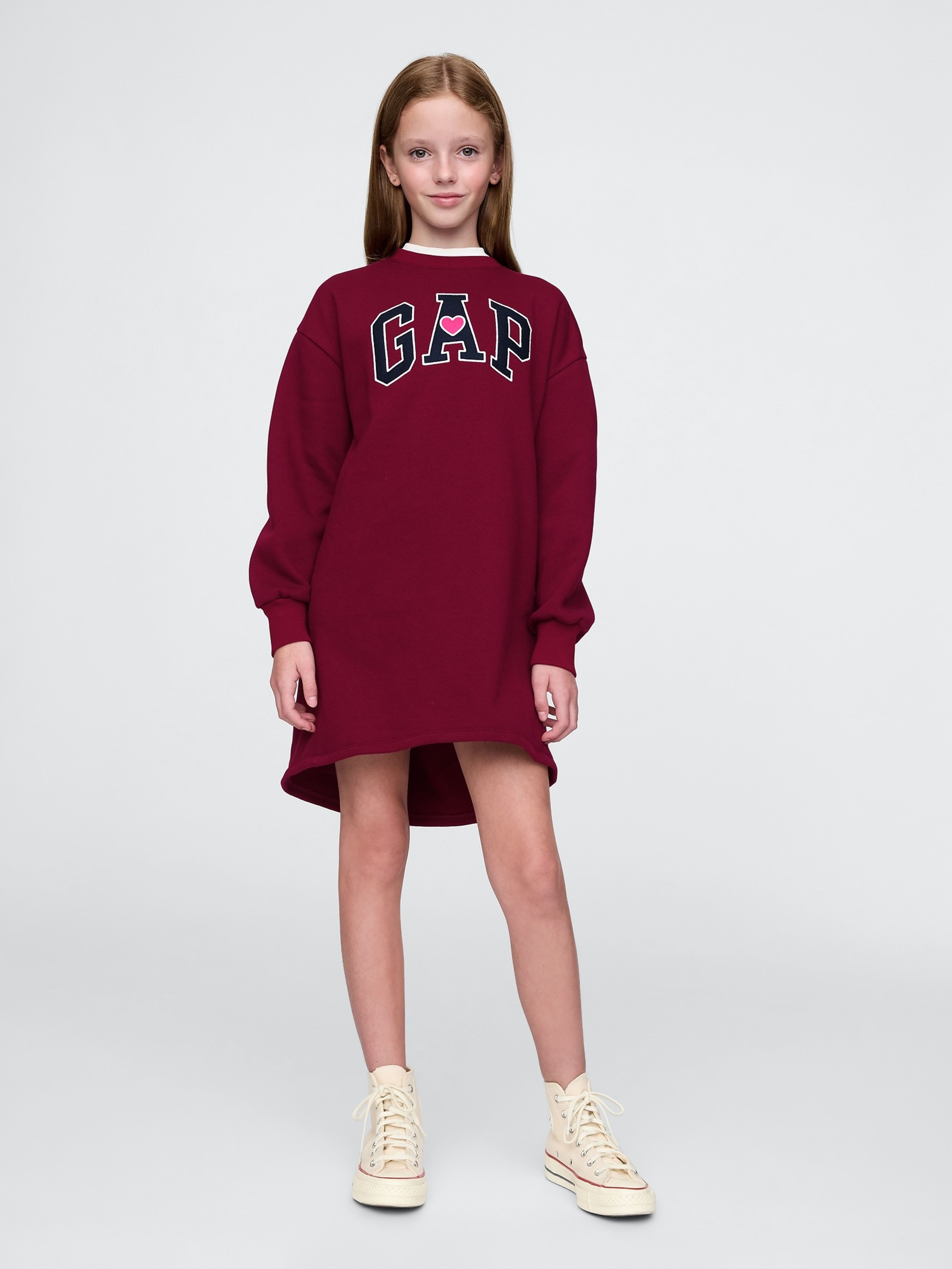 Kinder-Oversize-Sweatshirt-Kleid mit Logo