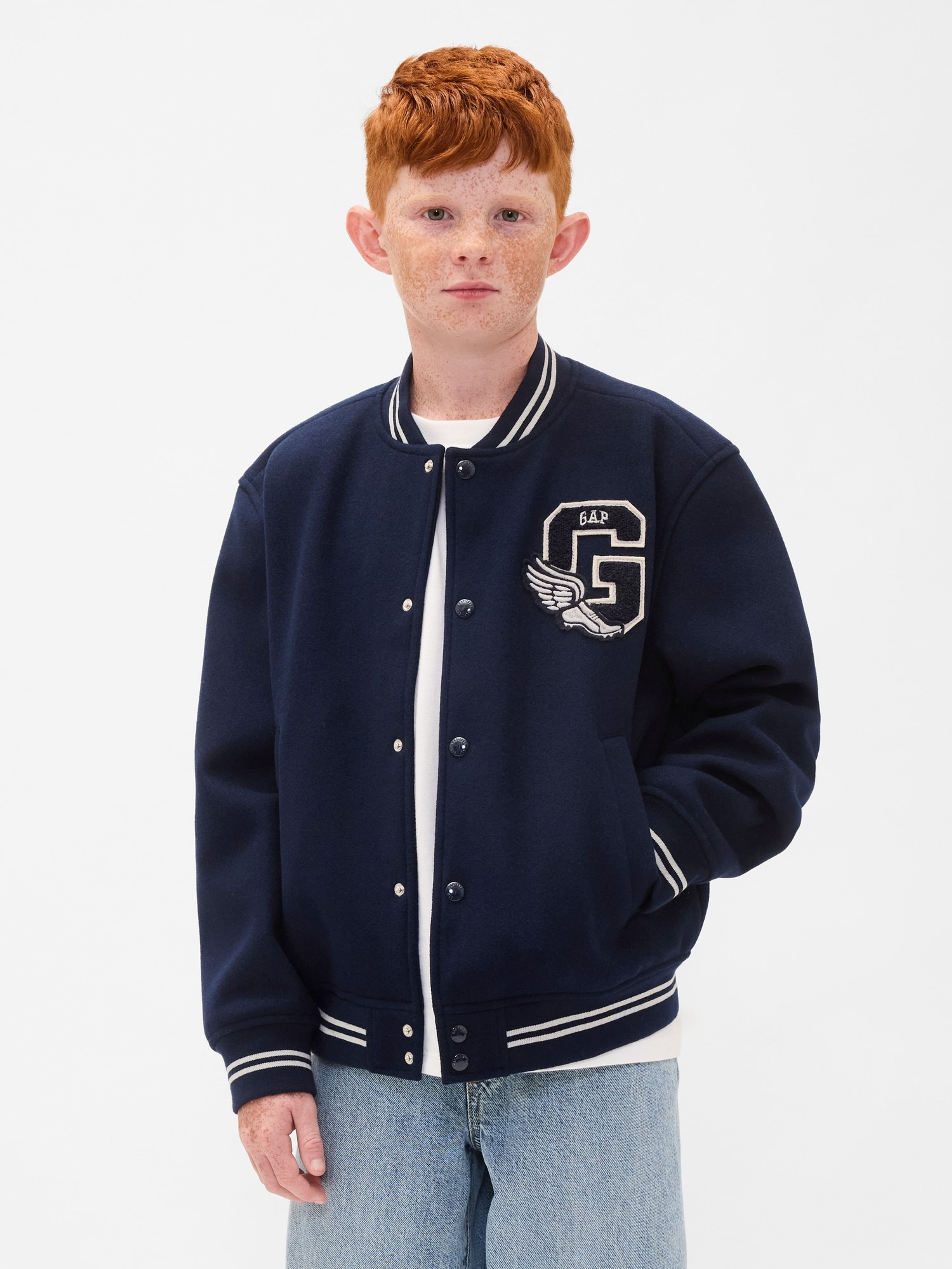 Jungen-Bomberjacke mit Logo