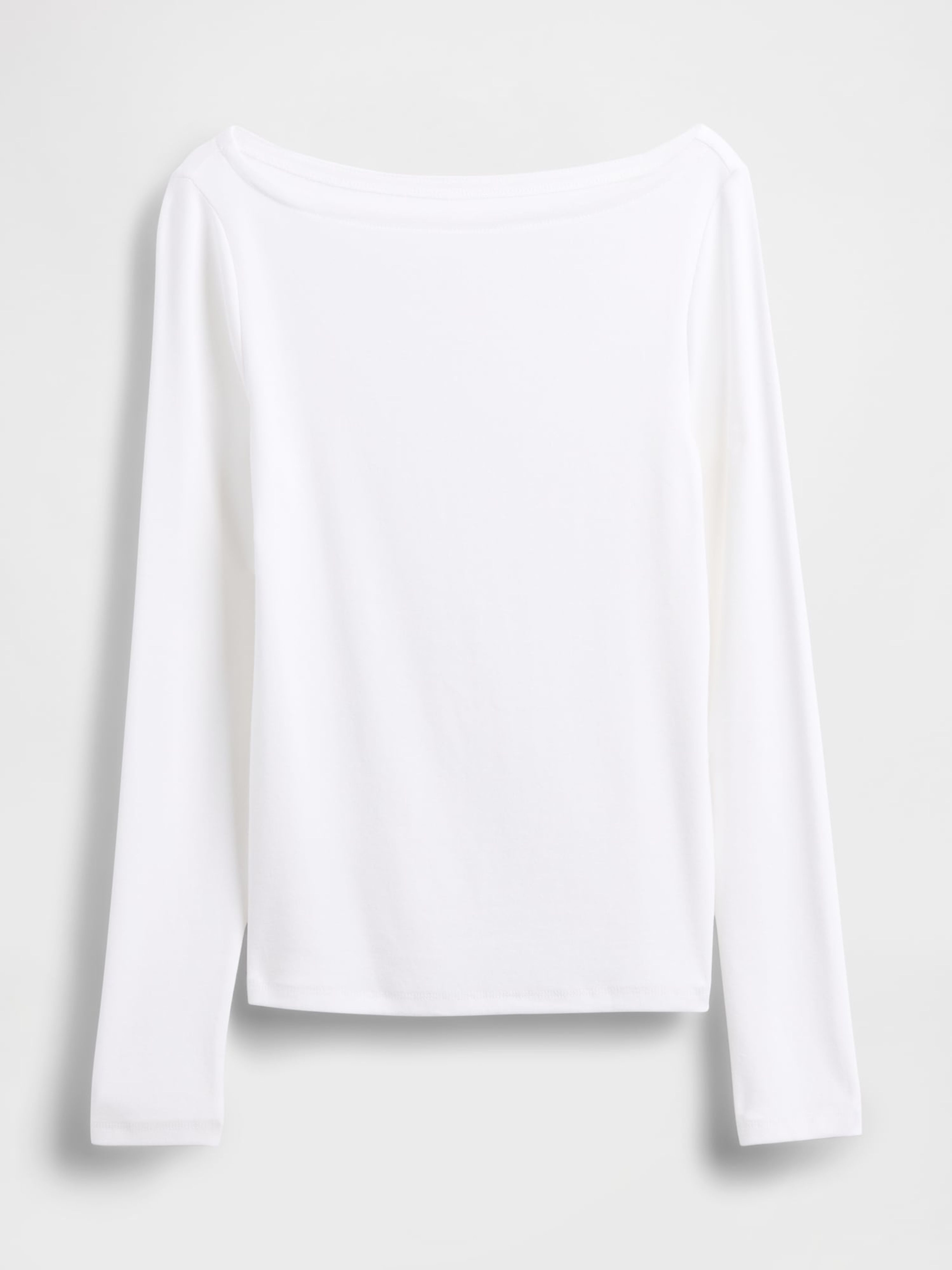 T-shirt z dekoltem łódkowym - 005