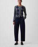 Mid Rise Barrel Khakihose-Dunkelblau - 004