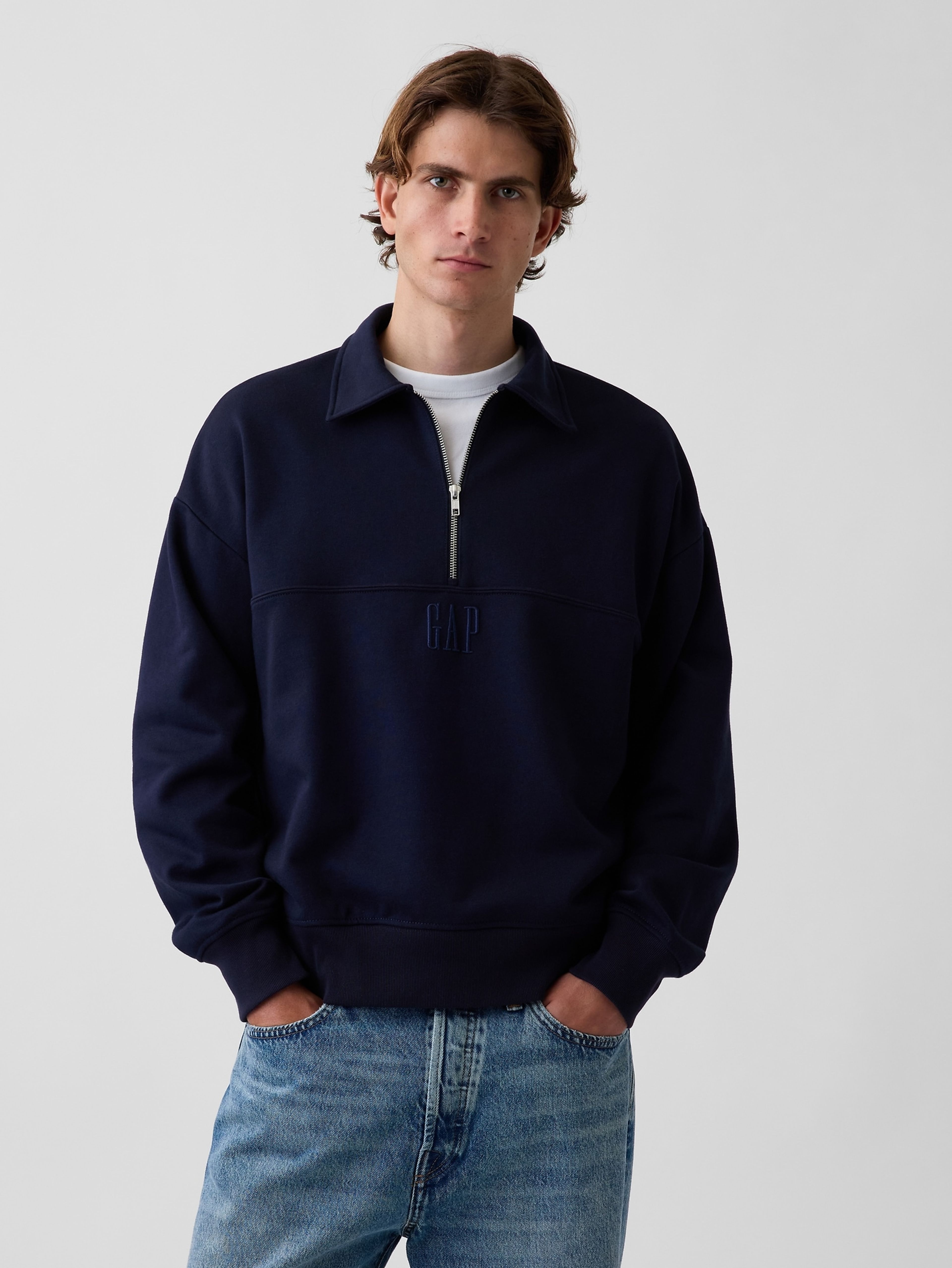 Oversize mikina Heavyweight s logem - 001
