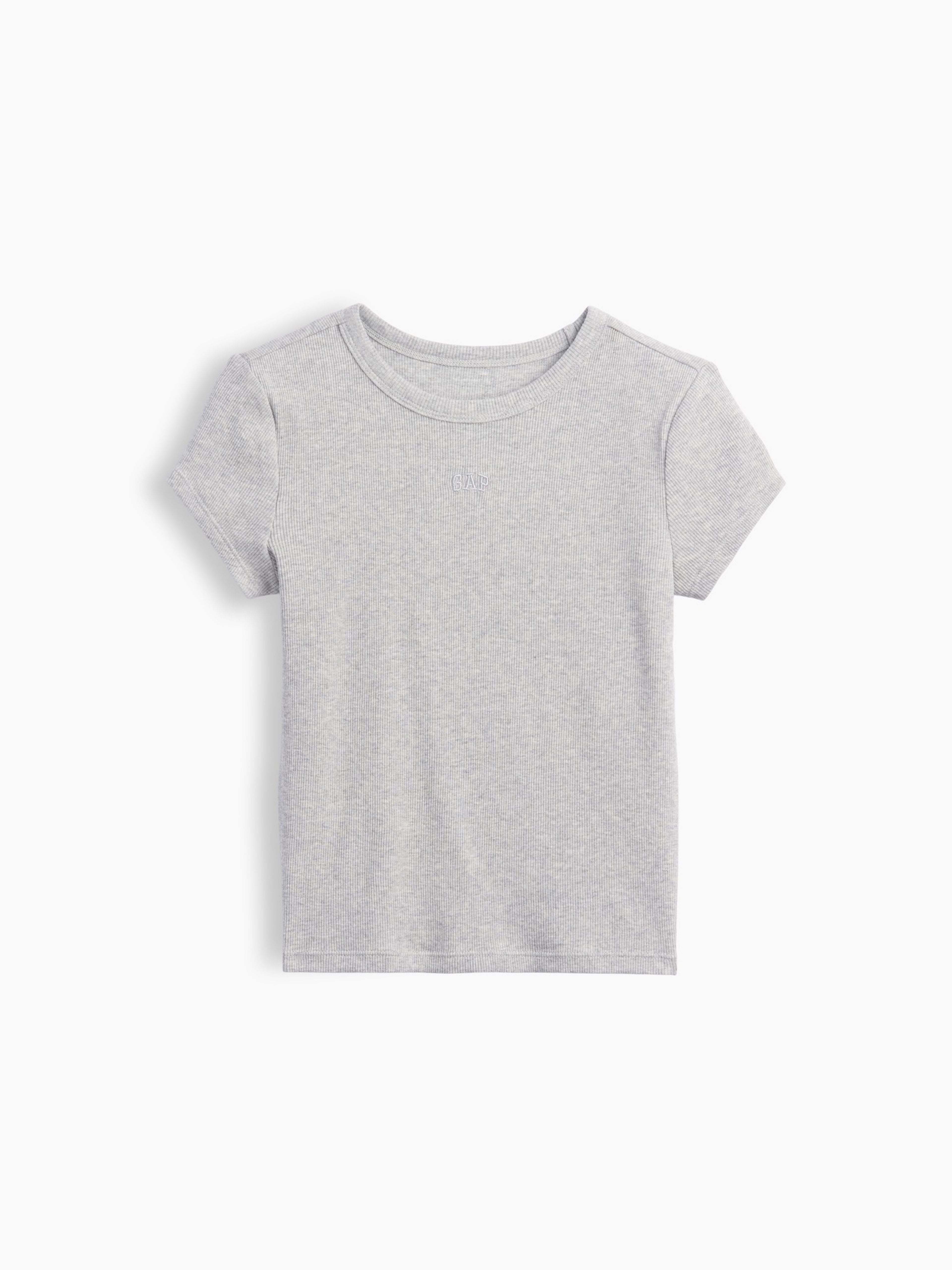 Dziecięcy prążkowany T-shirt z logo - 003