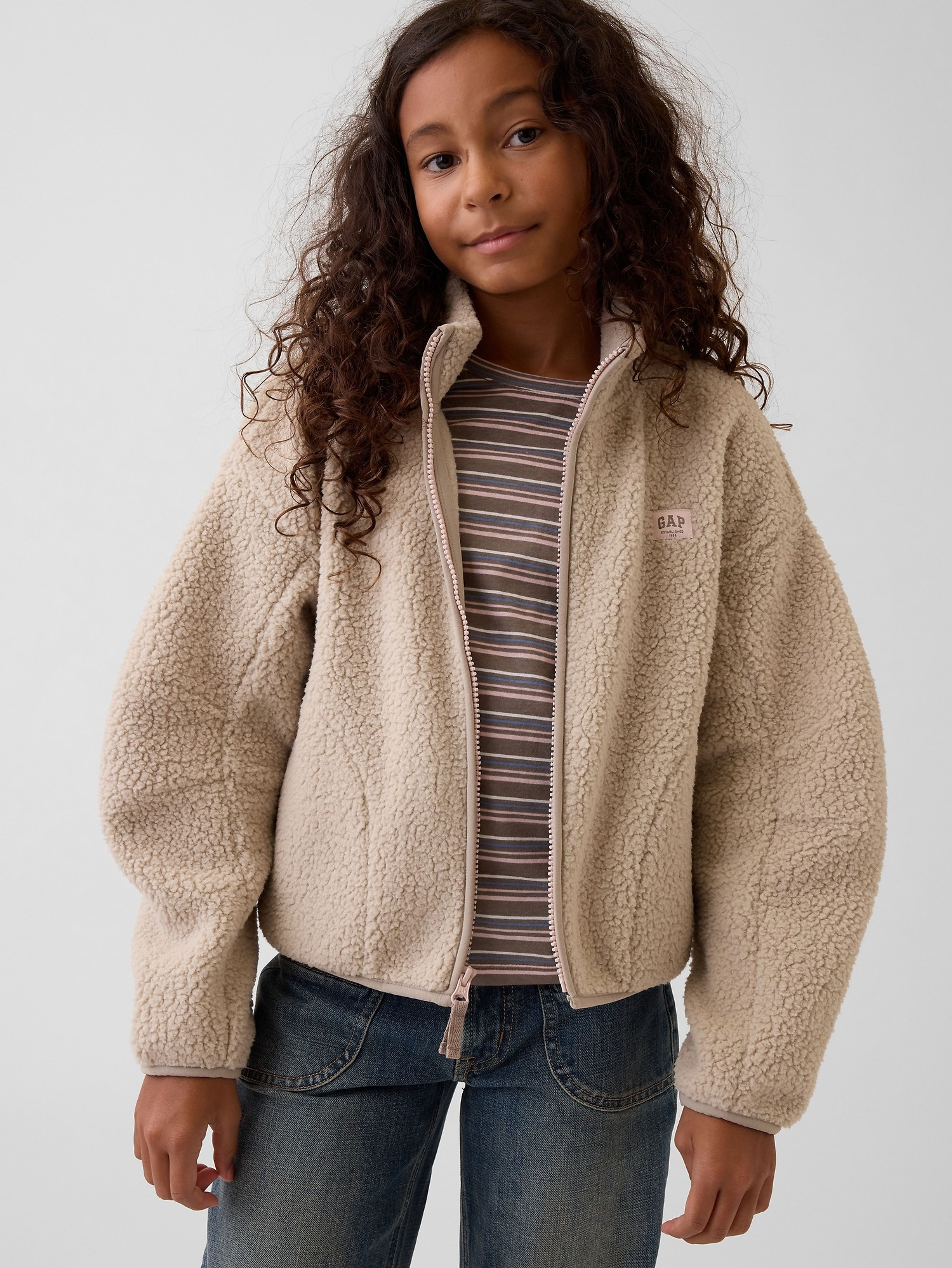 Dziecięca bluza sherpa z logo - 001