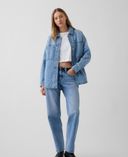 Jean Mid Rise Straight Taper-Bleu - 001