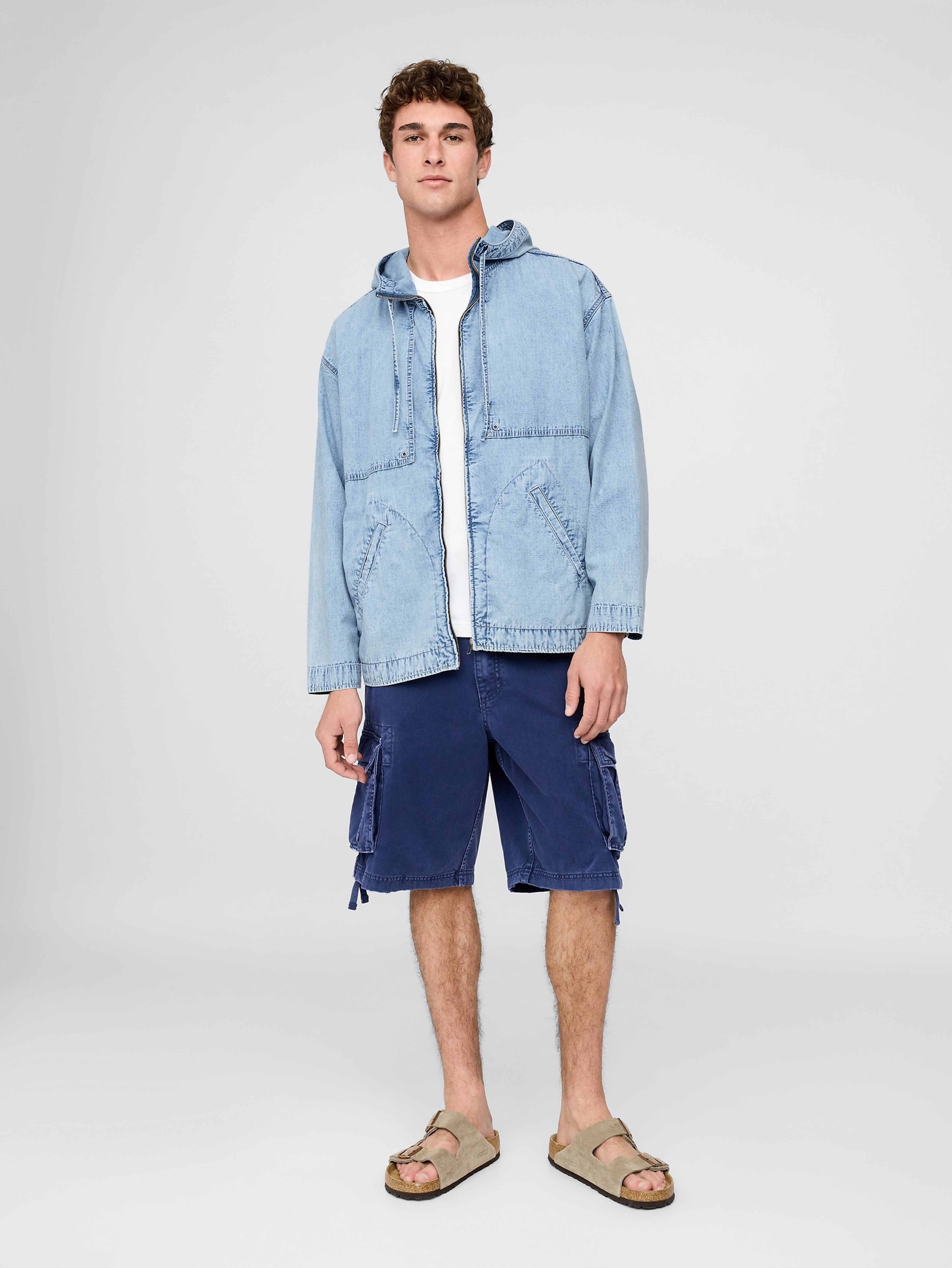 Herren-Jeansjacke Oversize Ripstop