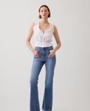 Jeansy High Rise 70s Flare-Granatowy - 001