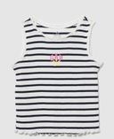 Baby prążkowany top Mix & Match z logo-Granatowy - 003