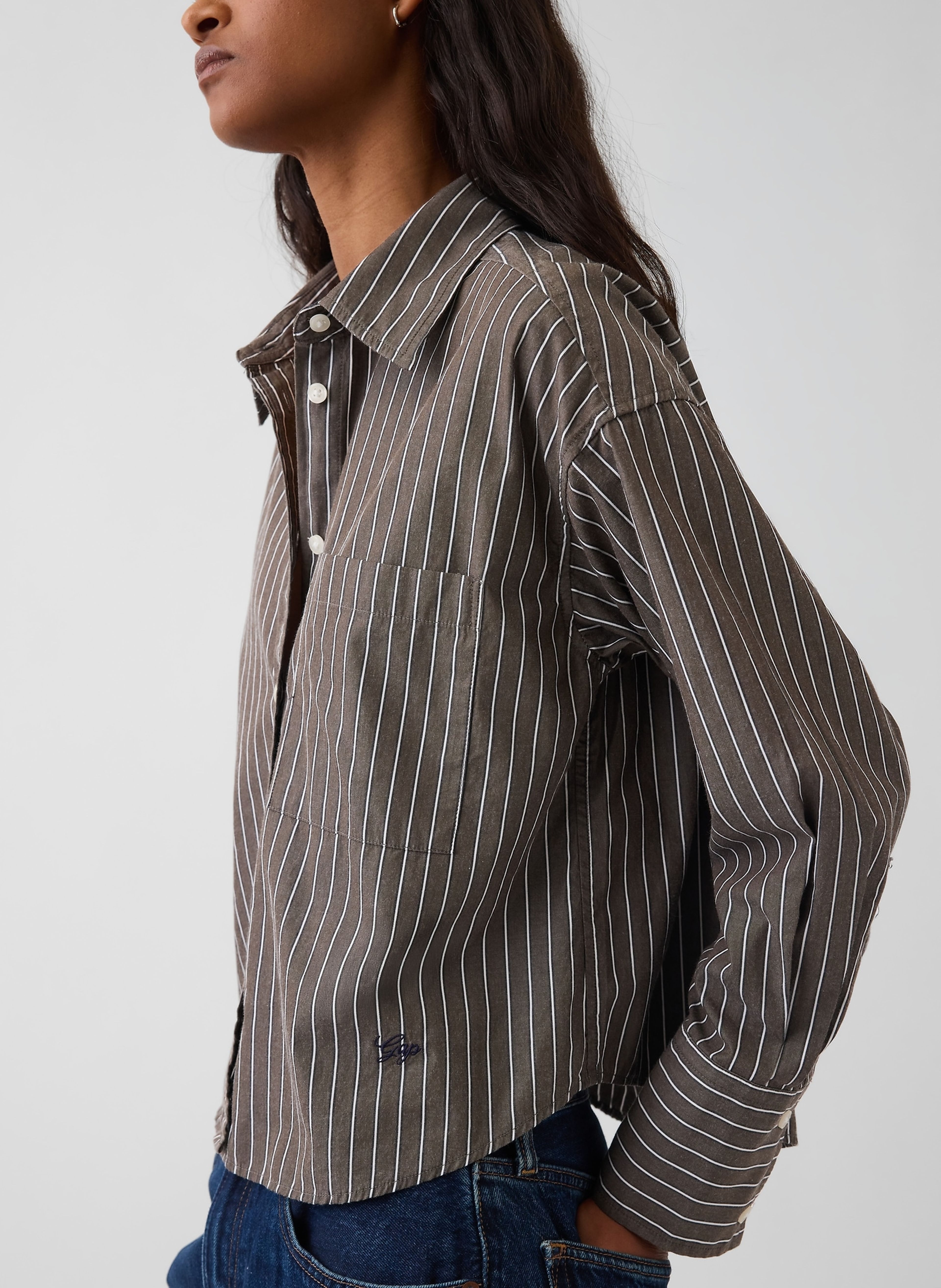 Oversize crop košeľa - 004