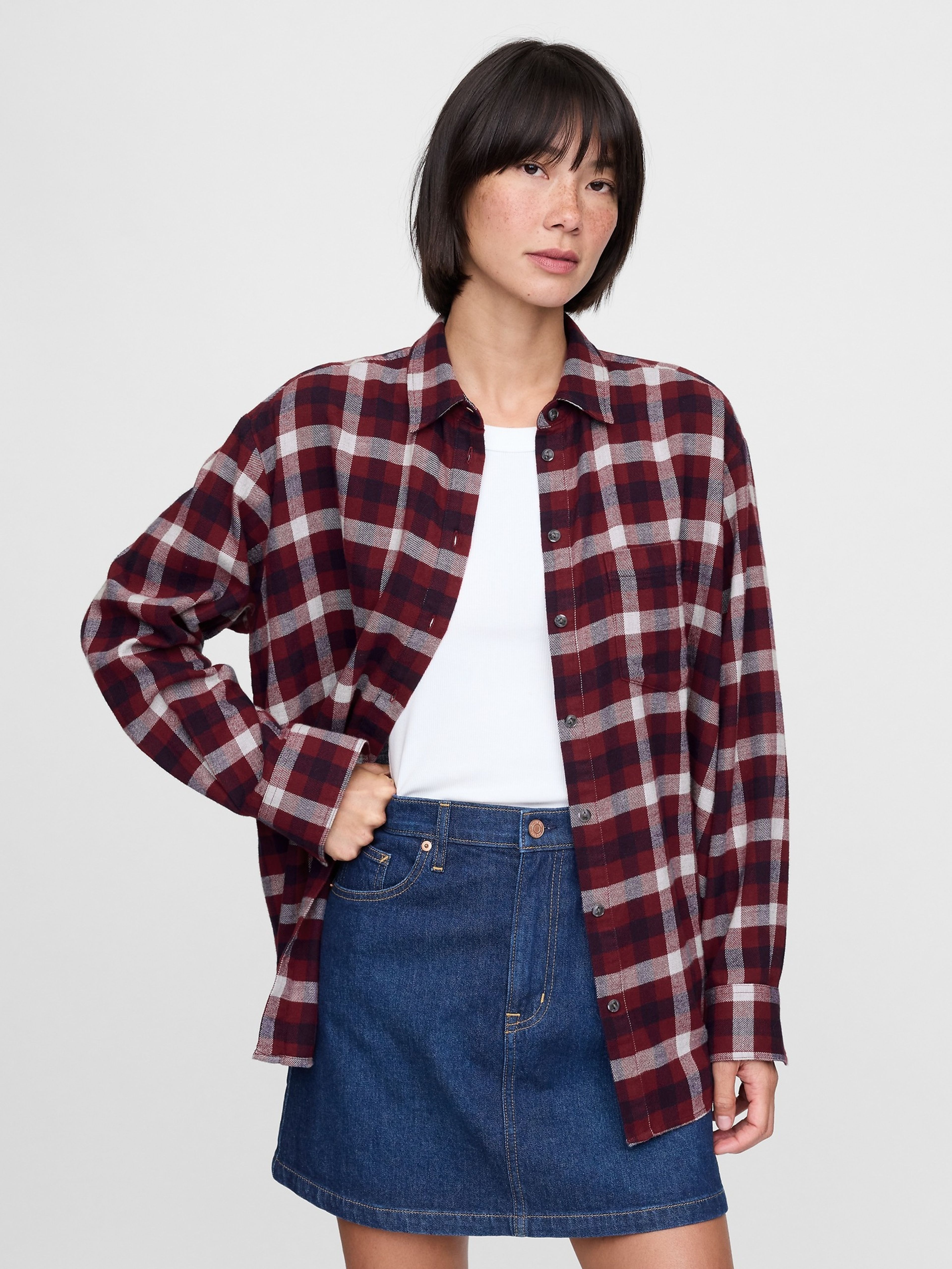 Oversize Flanellhemd Big Shirt