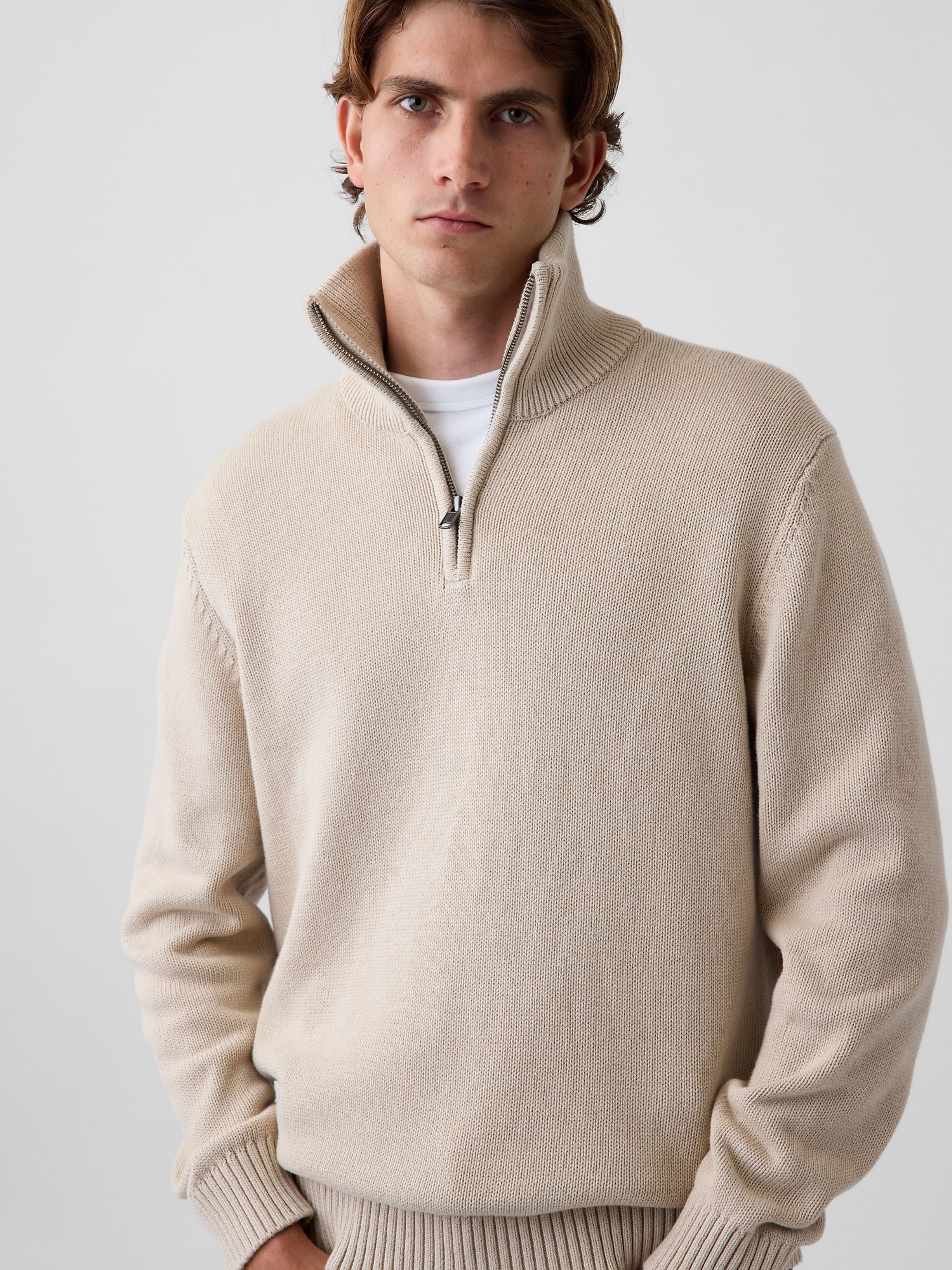 Pletený sveter na zips - 004