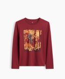 Dziecięcy T-shirt z nadrukiem-Czerwony - 001