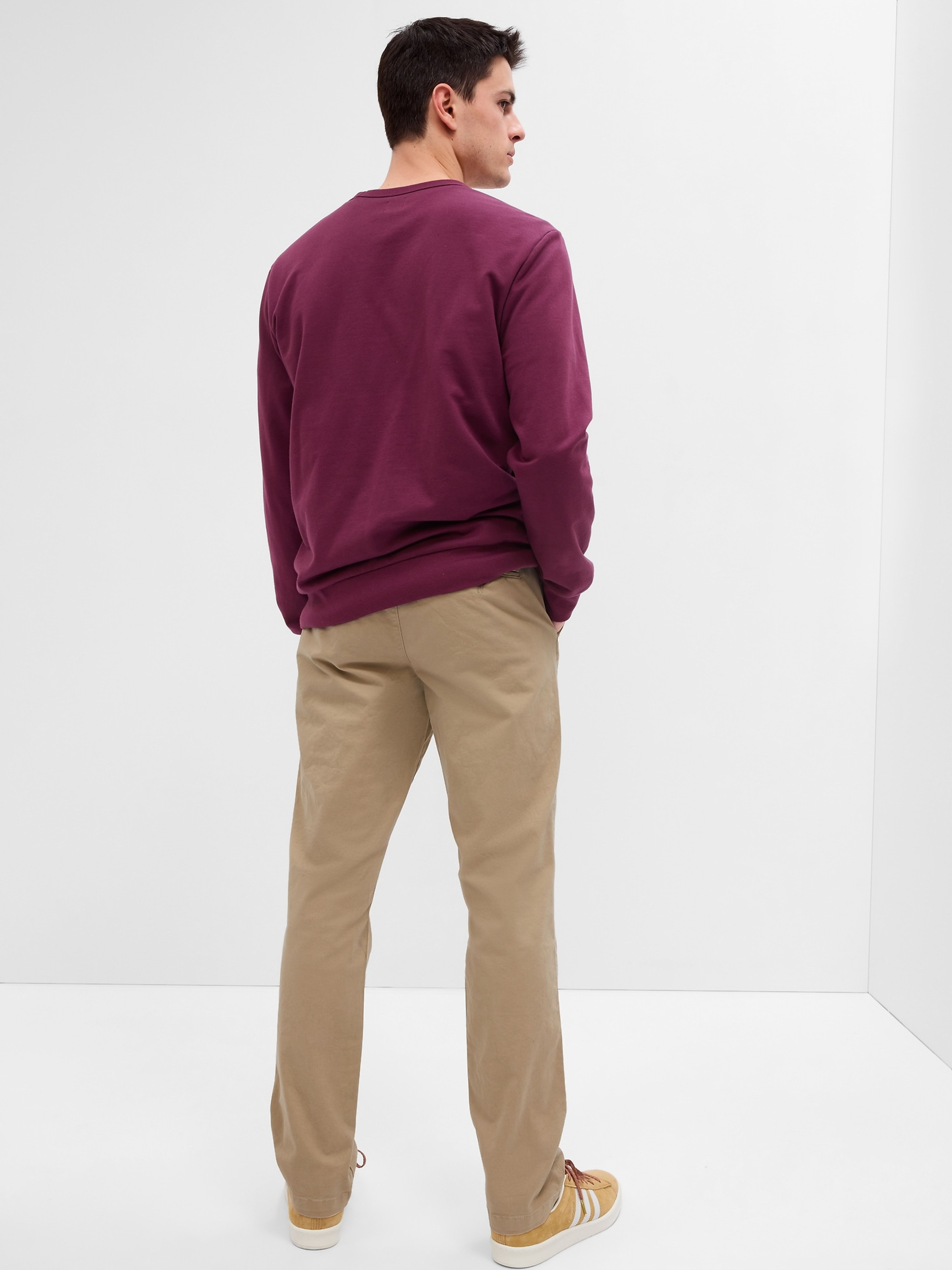 Khaki nohavice Straight GapFlex - 002