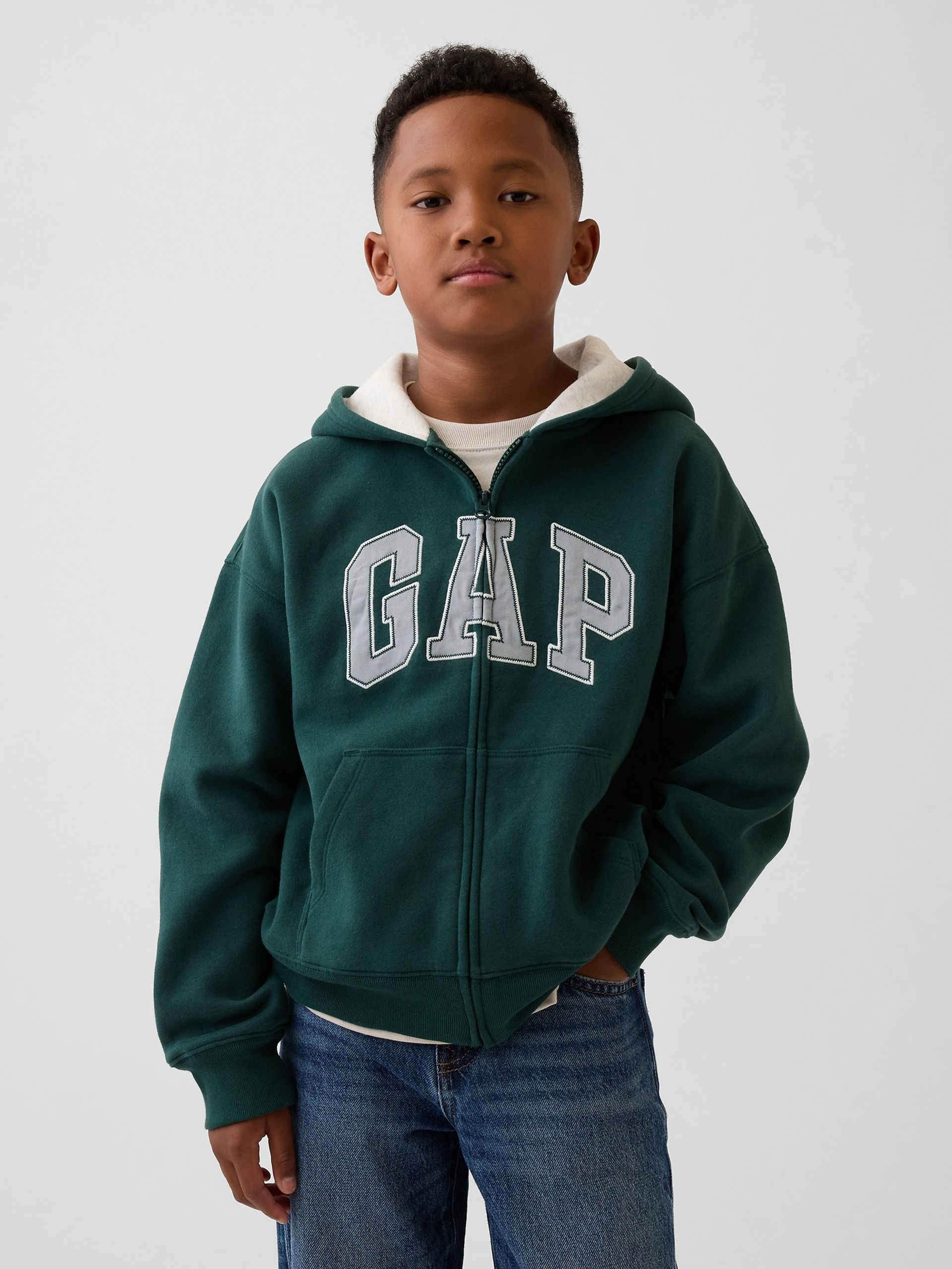 Kinder Hoodie VintageSoft mit Logo - 001