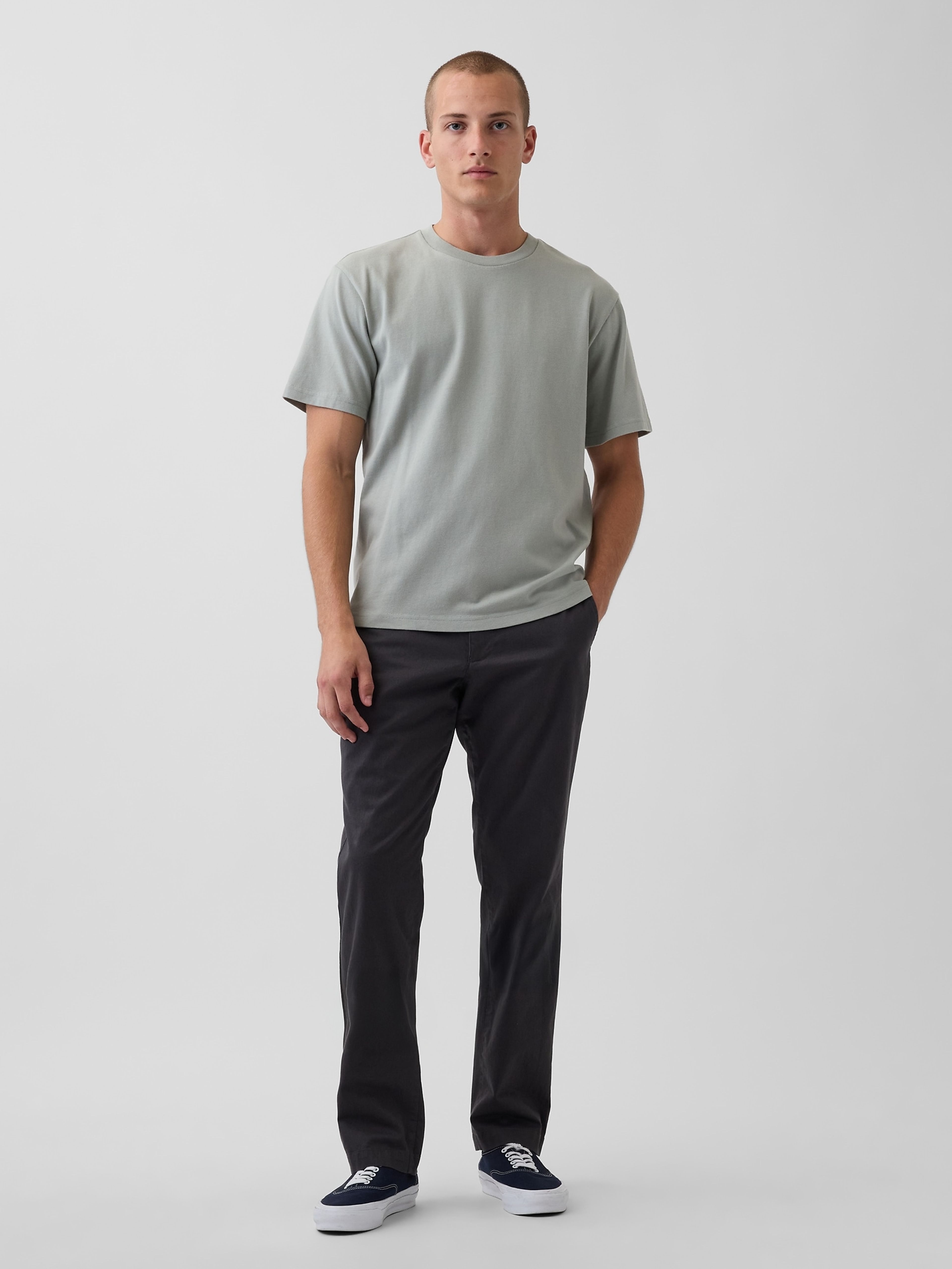 Khaki Straight nadrág - 001