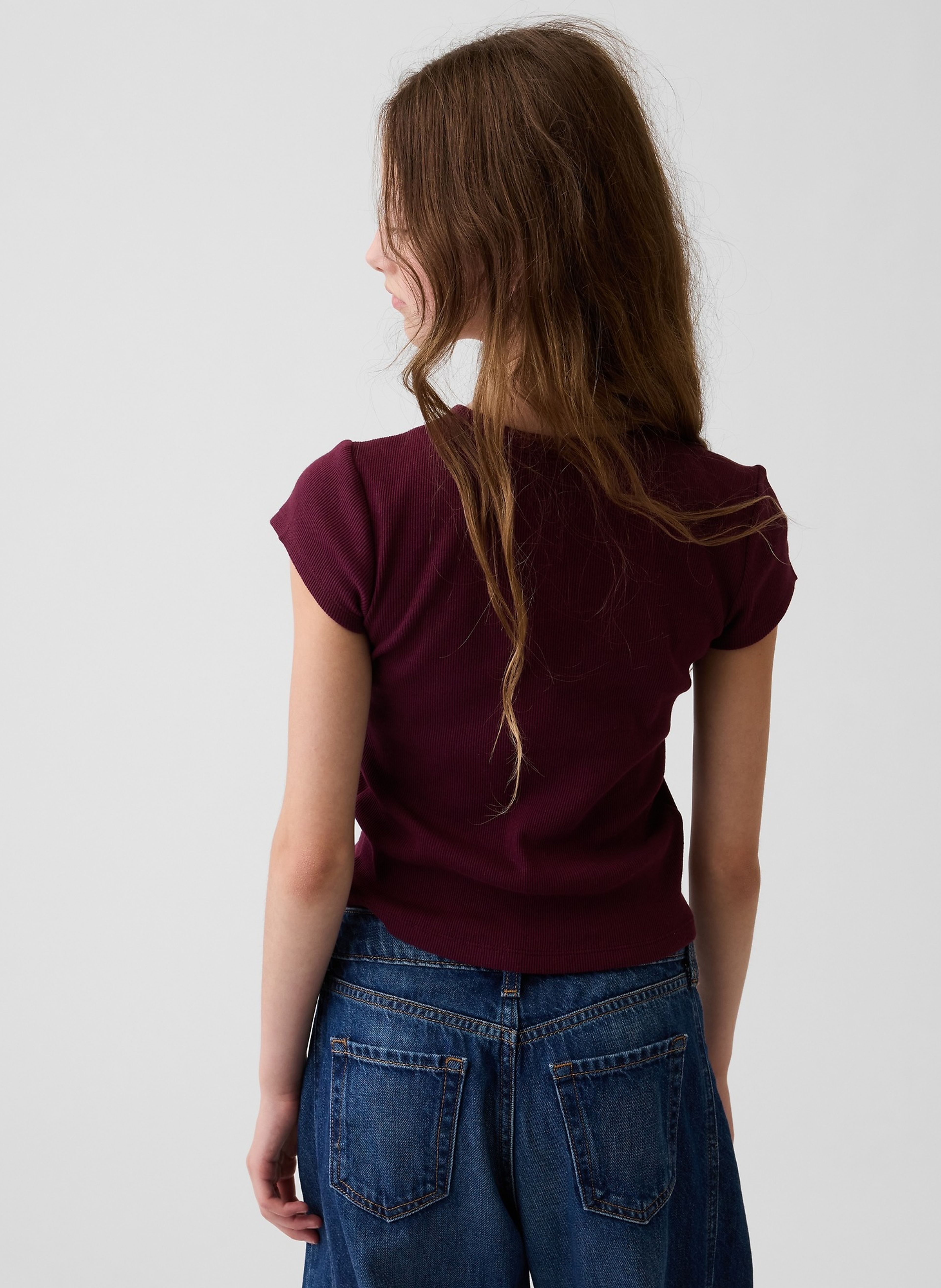 Dziecięcy prążkowany T-shirt - 002