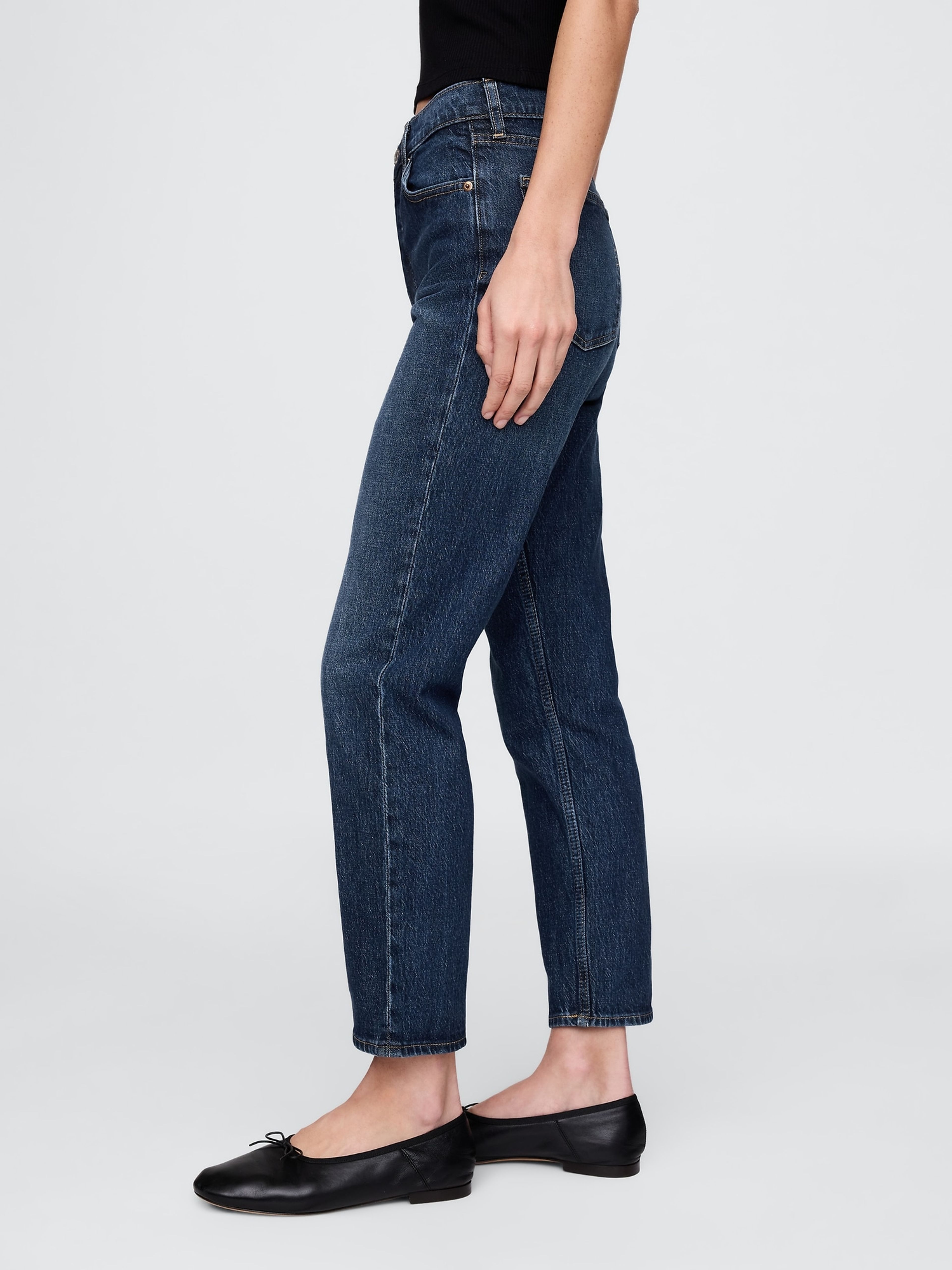 Džínsy High Rise Cheeky Straight - 003
