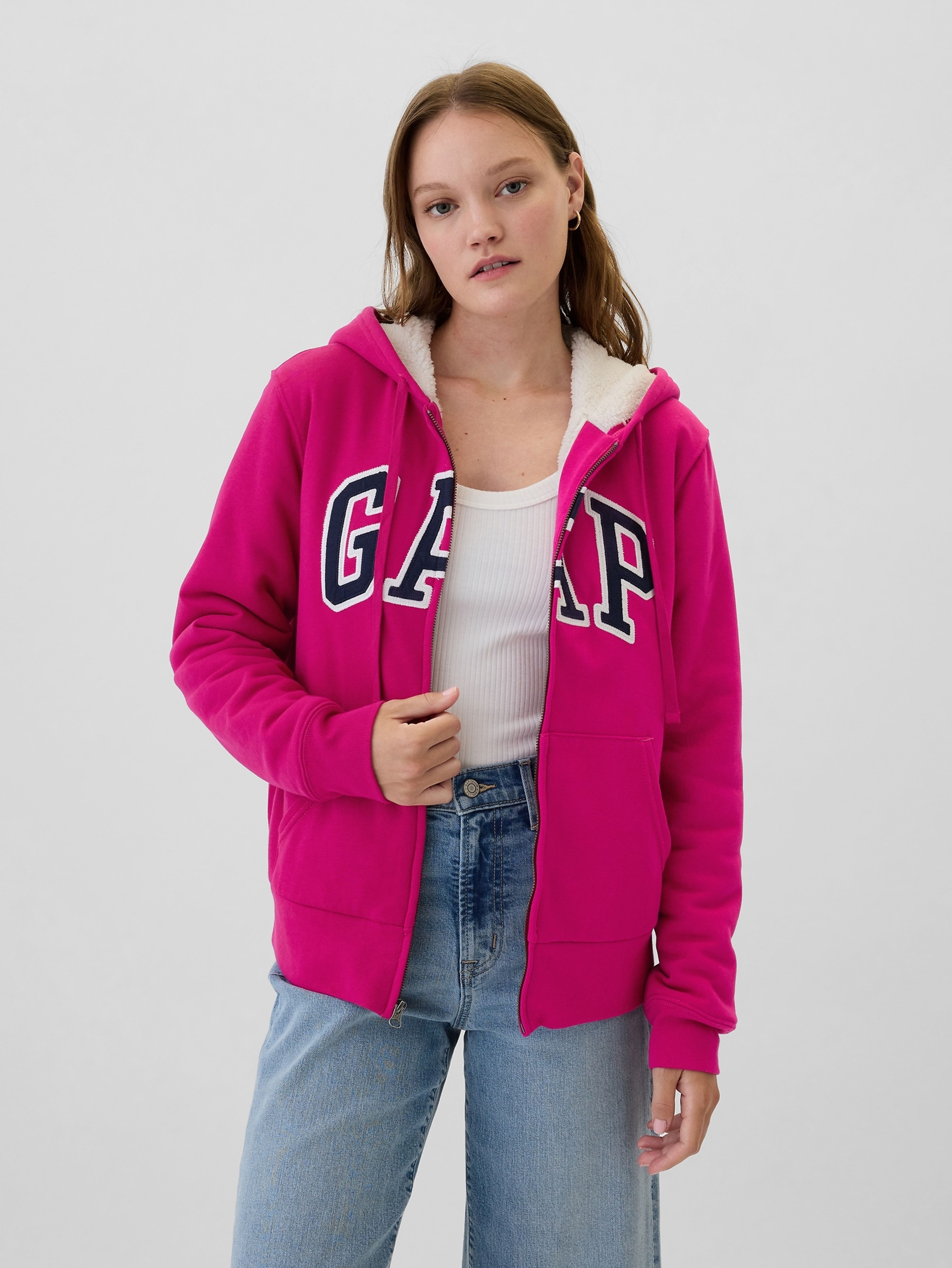 Sherpa-Sweatshirt mit Logo