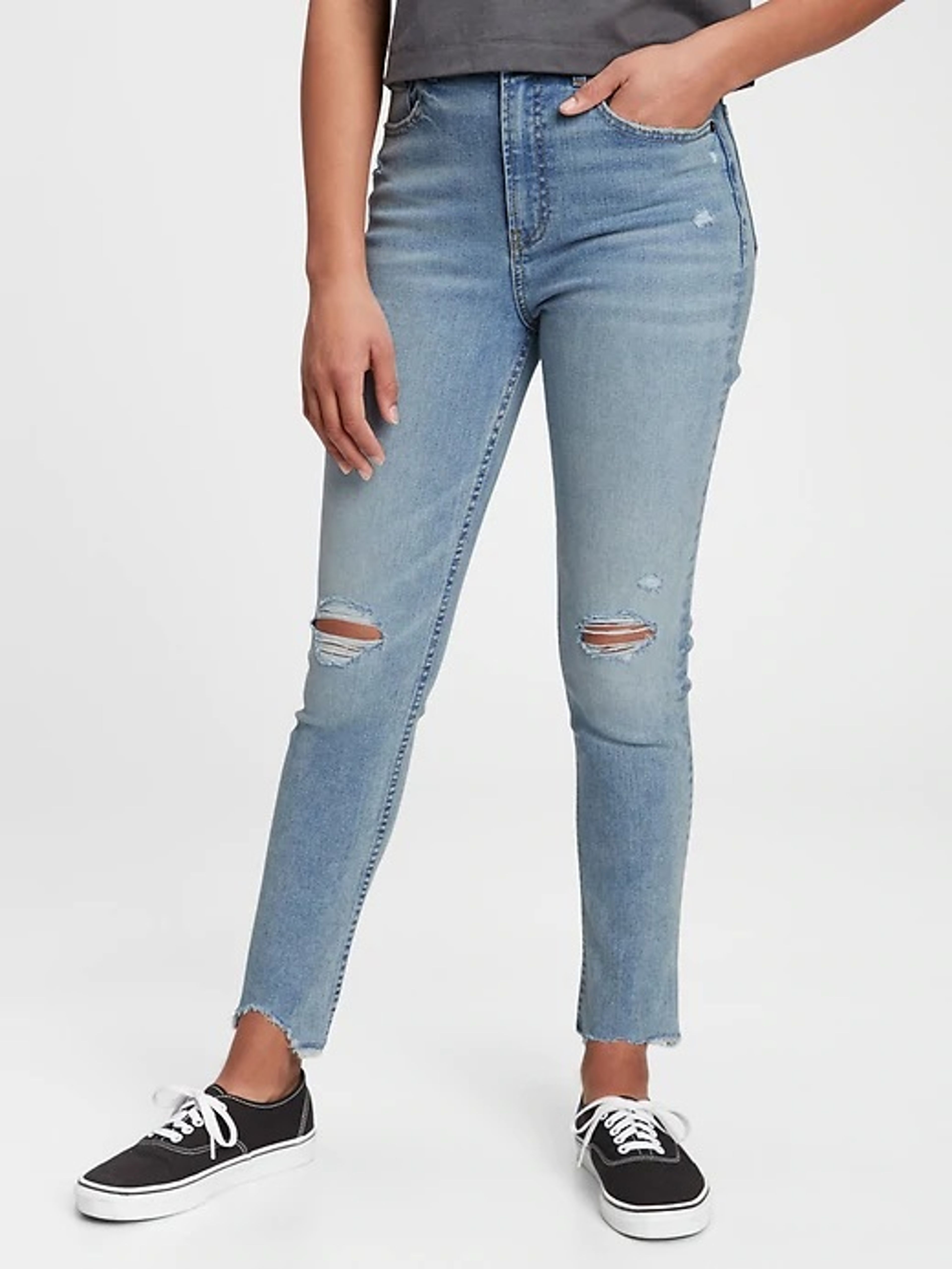 Jeans skinny ankle sky high rise pentru adolescenți