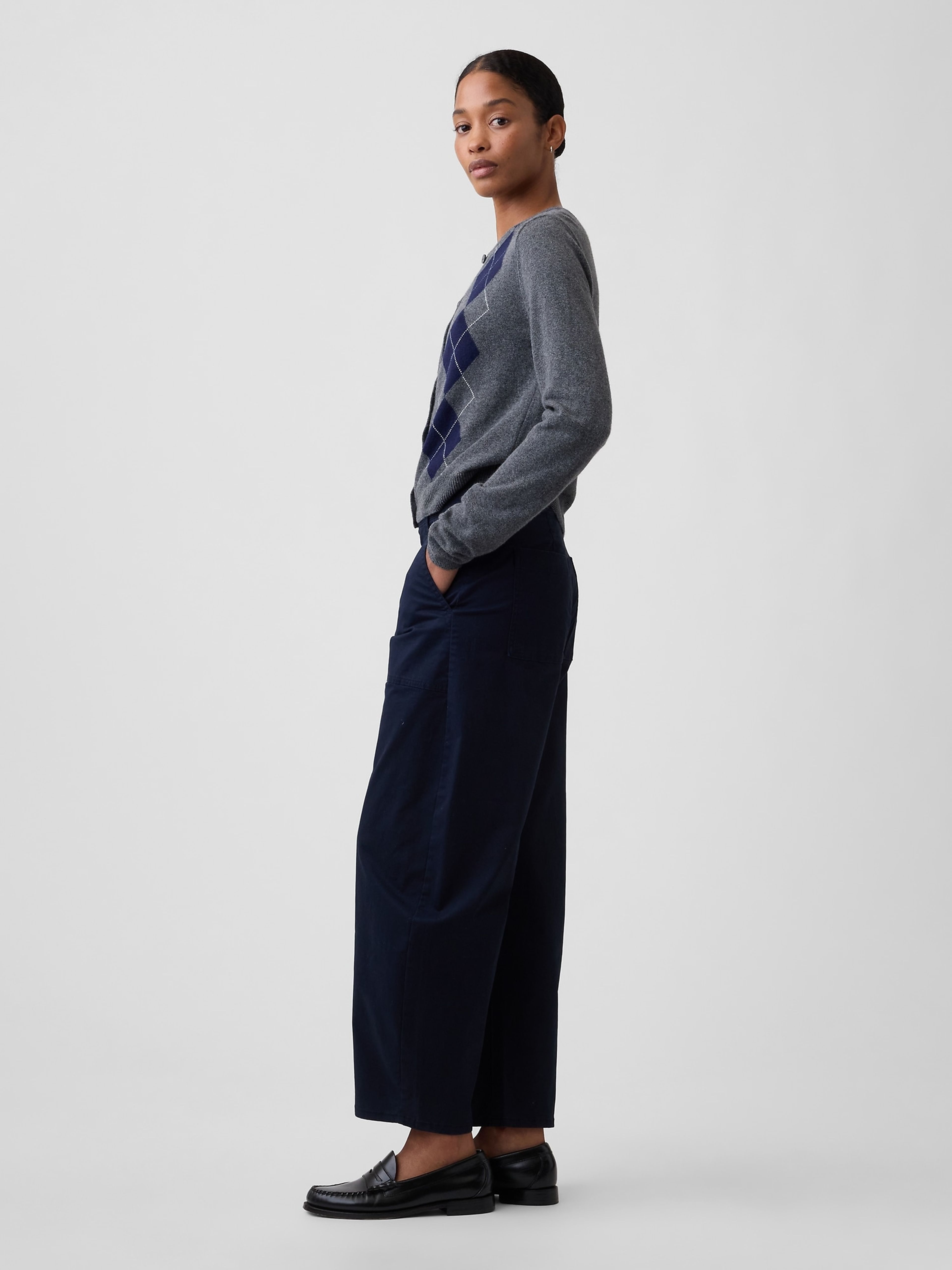 Mid Rise Barrel Khakihose - 003