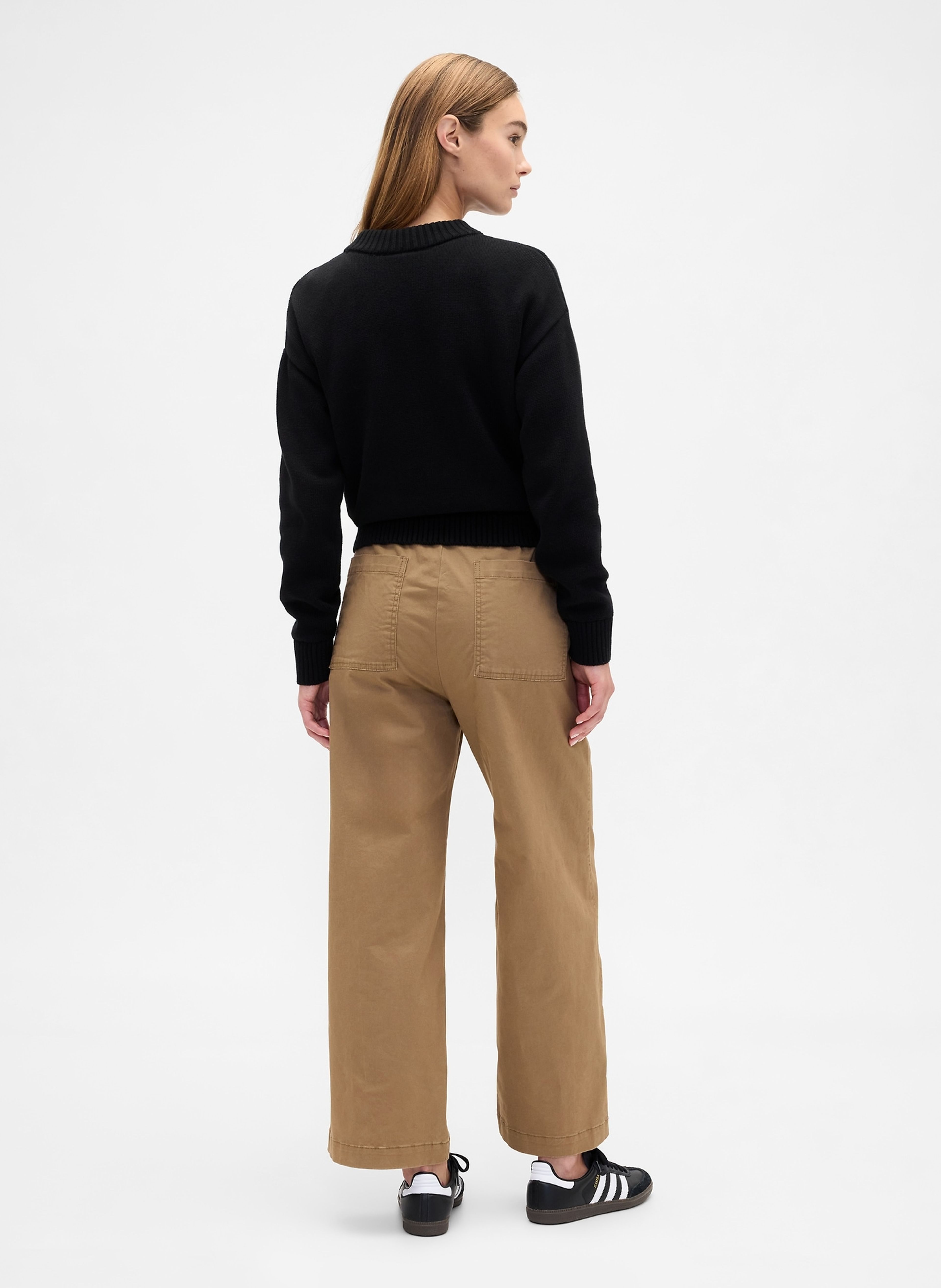 Spodnie khaki High Rise Wide-Leg - 002
