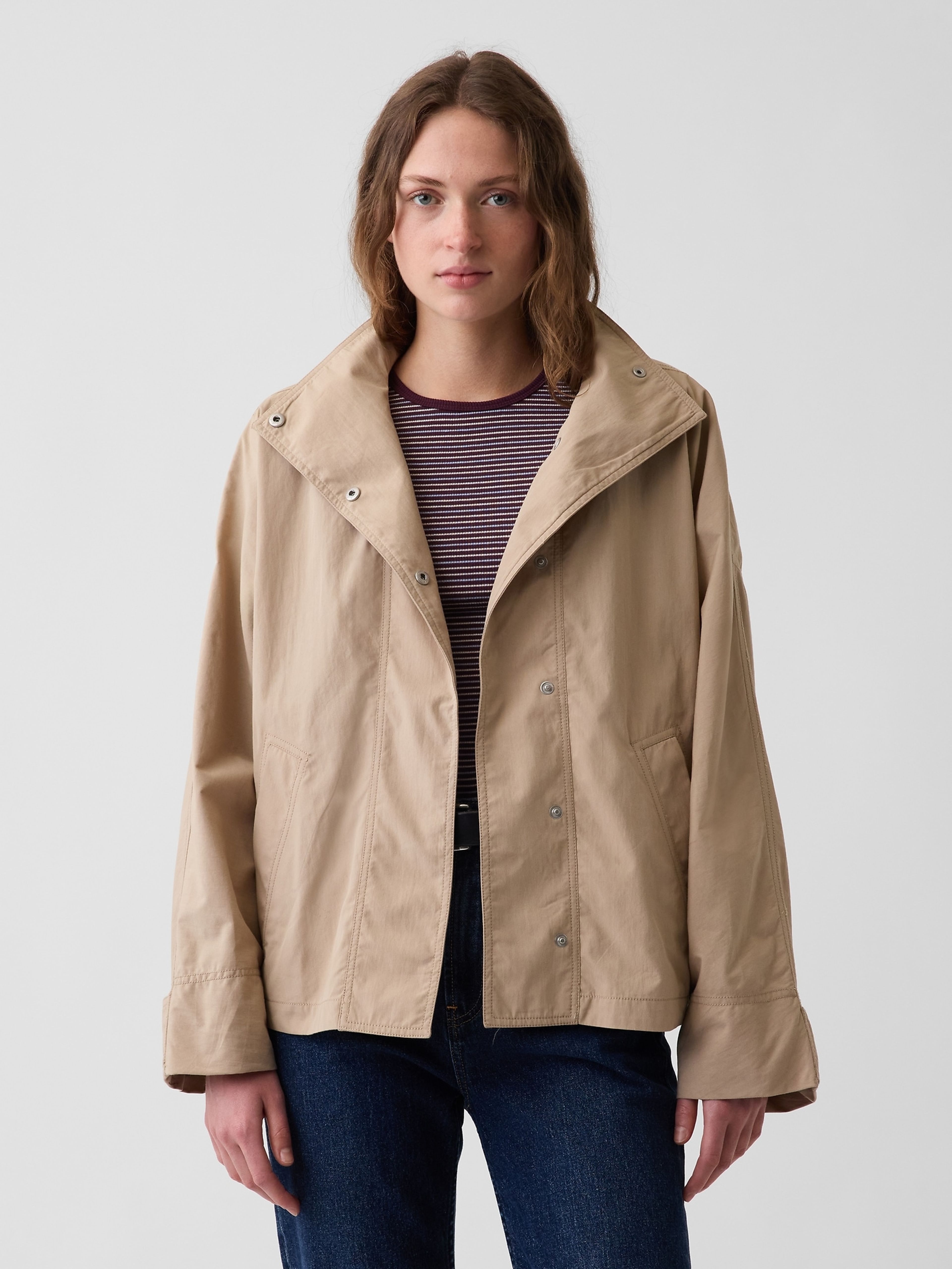 Veste oversize en popeline - 001