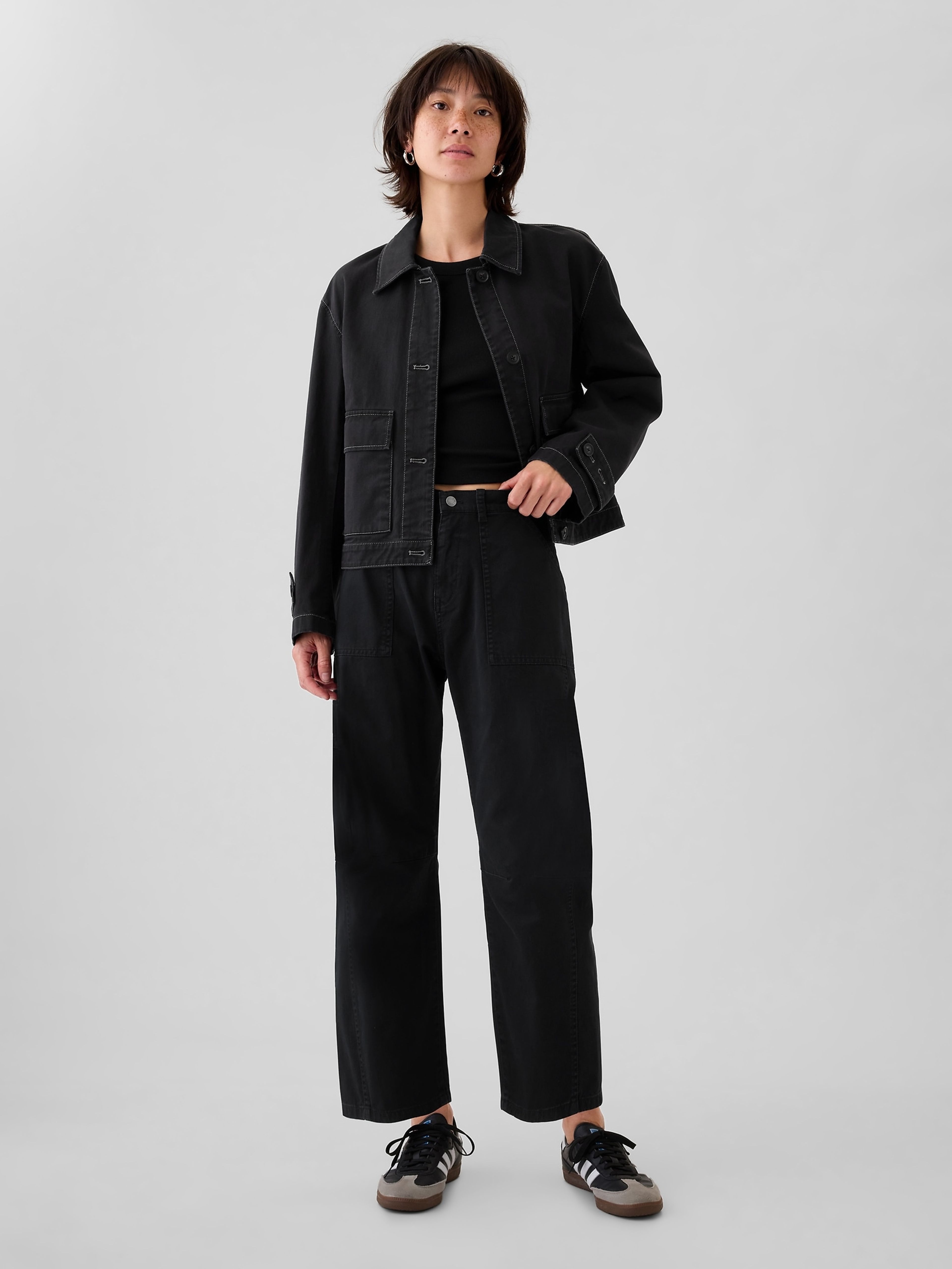 Kalhoty Barrel Mid Rise Twill