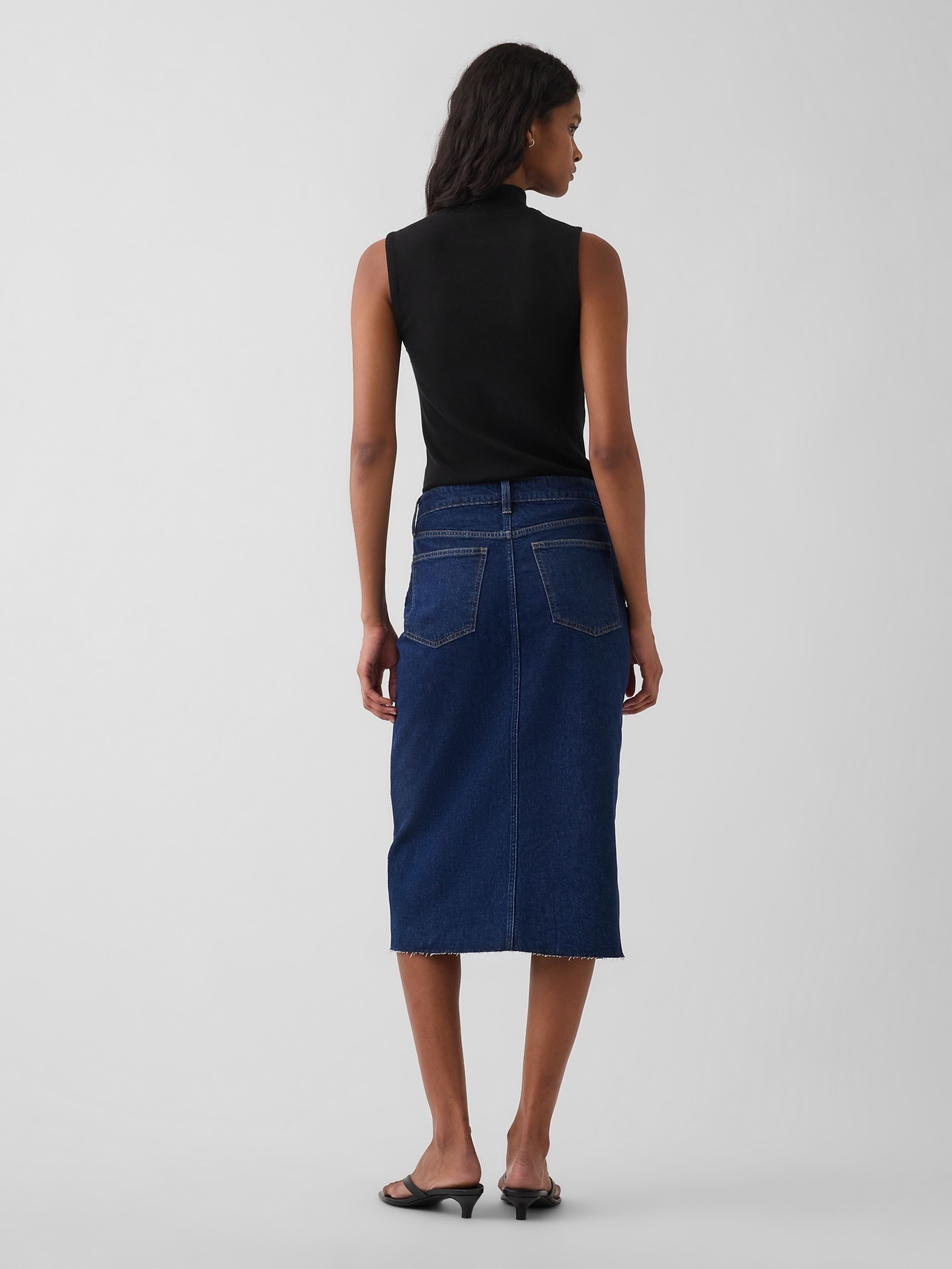 Jupe midi en jean - 002