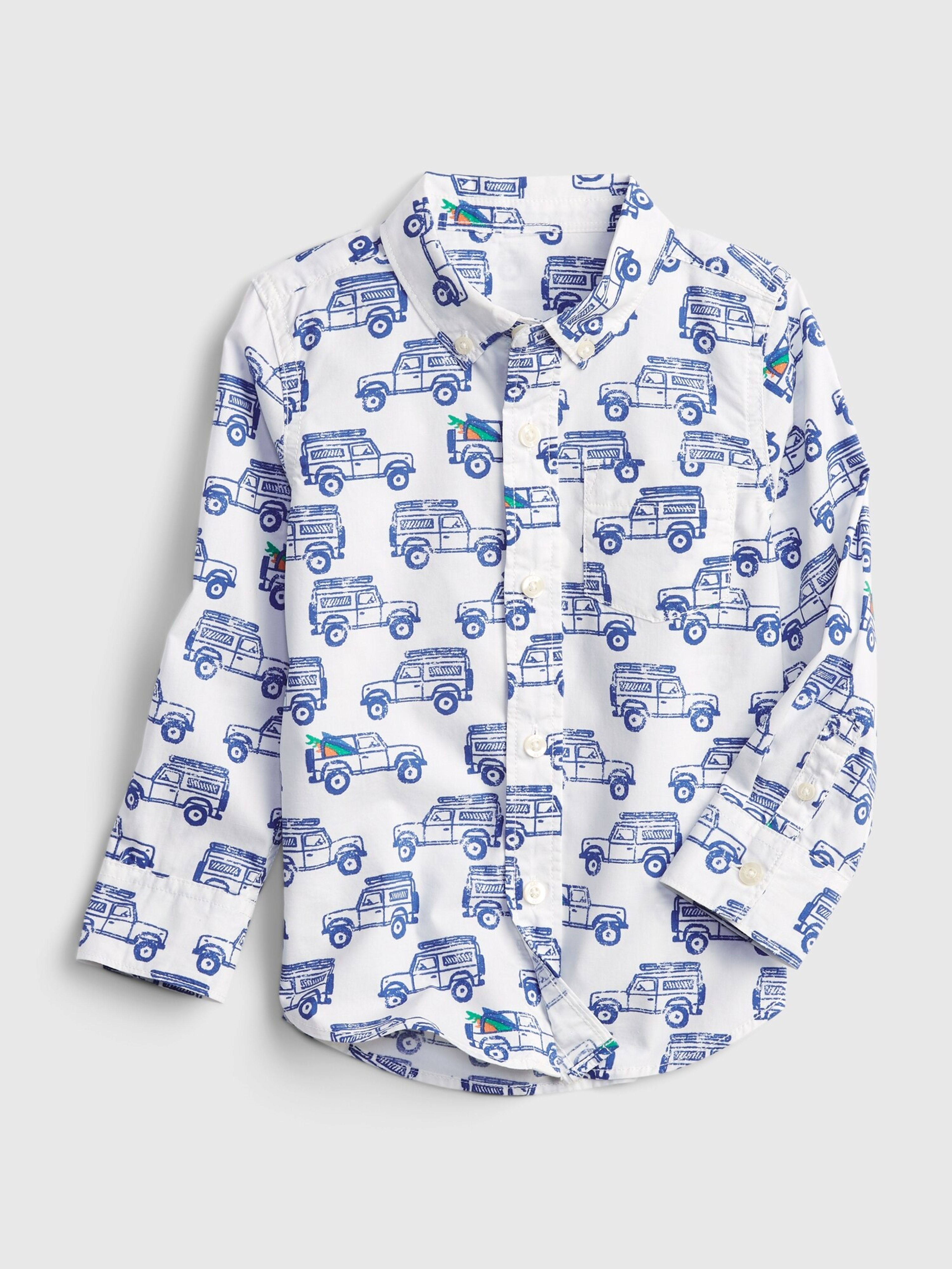 Cămașă cu imprimeu din poplin pentru copii