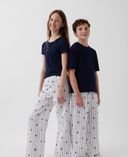 Detské pyžamové flanelové nohavice unisex-Biela - 003