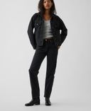 Jean Mid Rise Straight Taper-Noir - 001