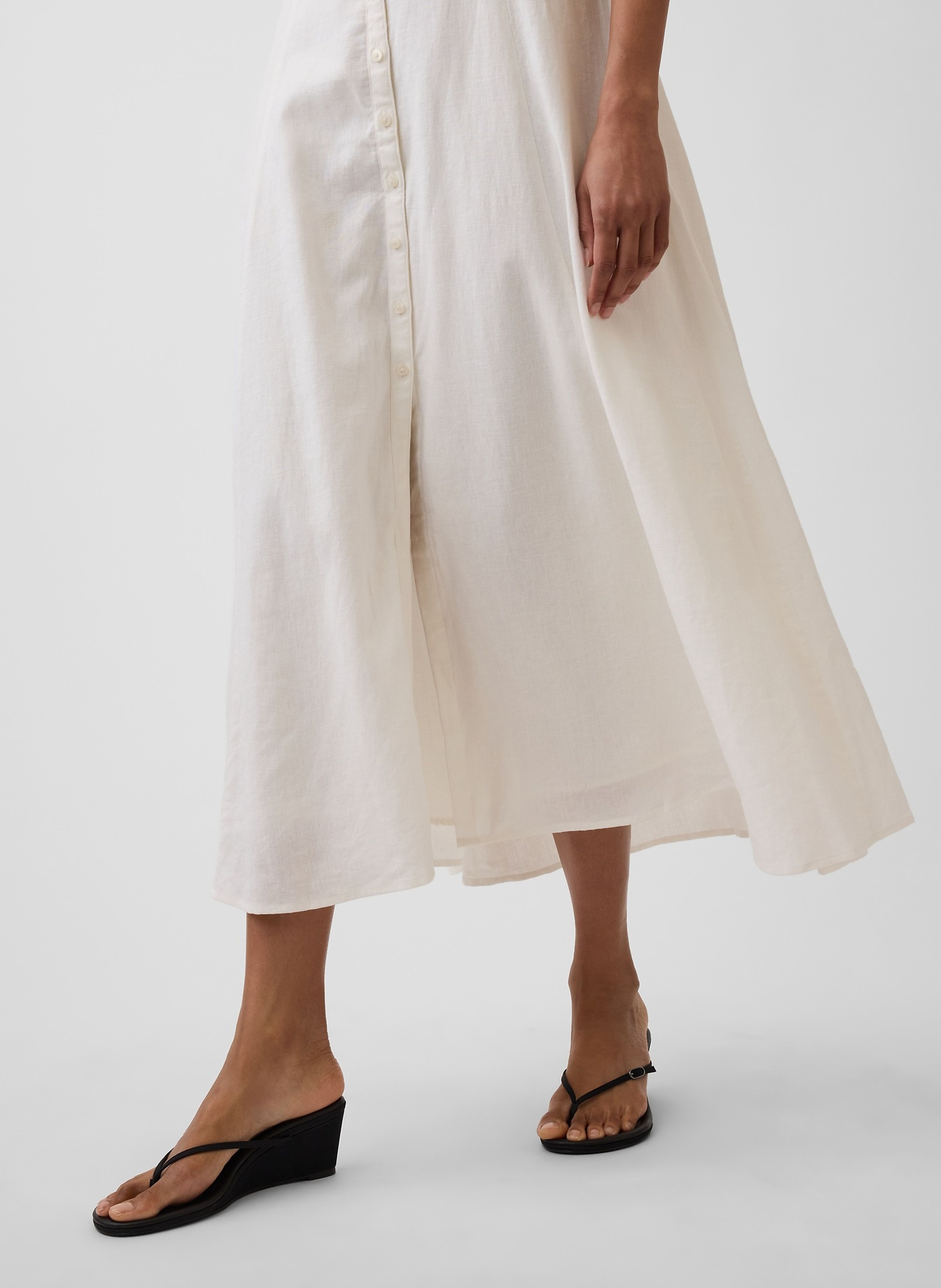 Vestido maxi de mezcla de lino - 004