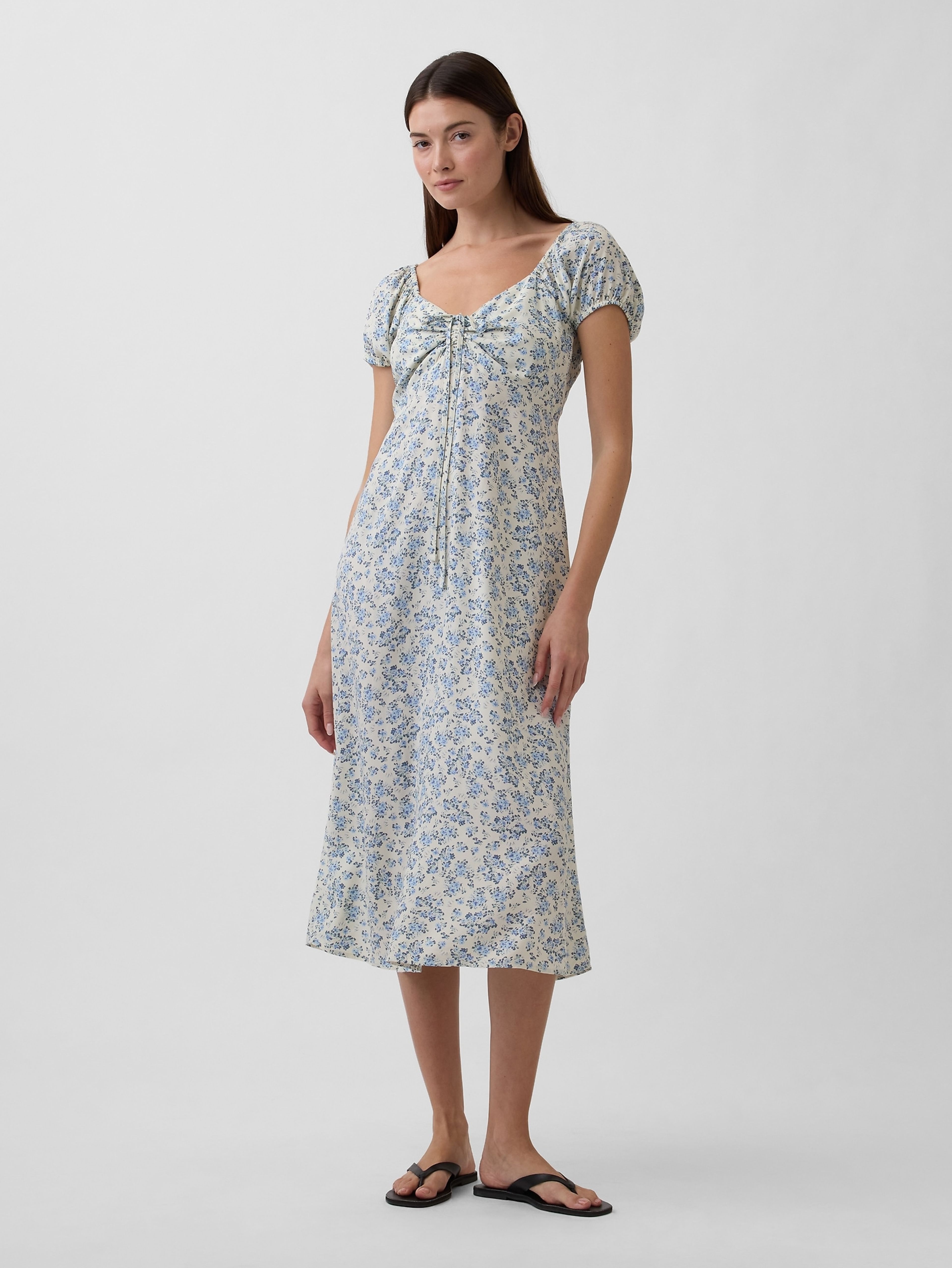 Virágmintás midi ruha