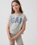Sudadera infantil con logo VintageSoft-Gris - 001