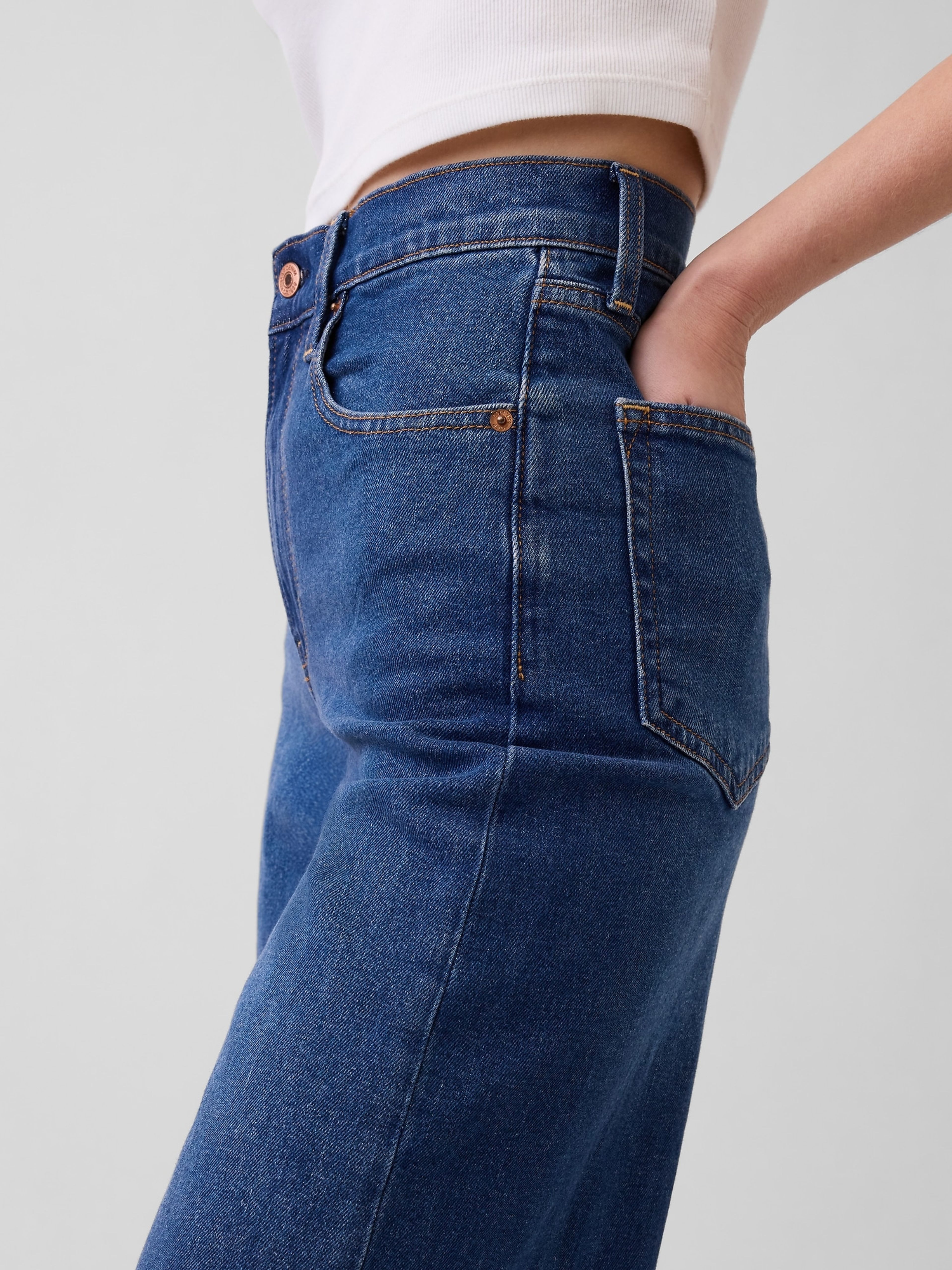 Blugi High Rise Stride Wide - 001