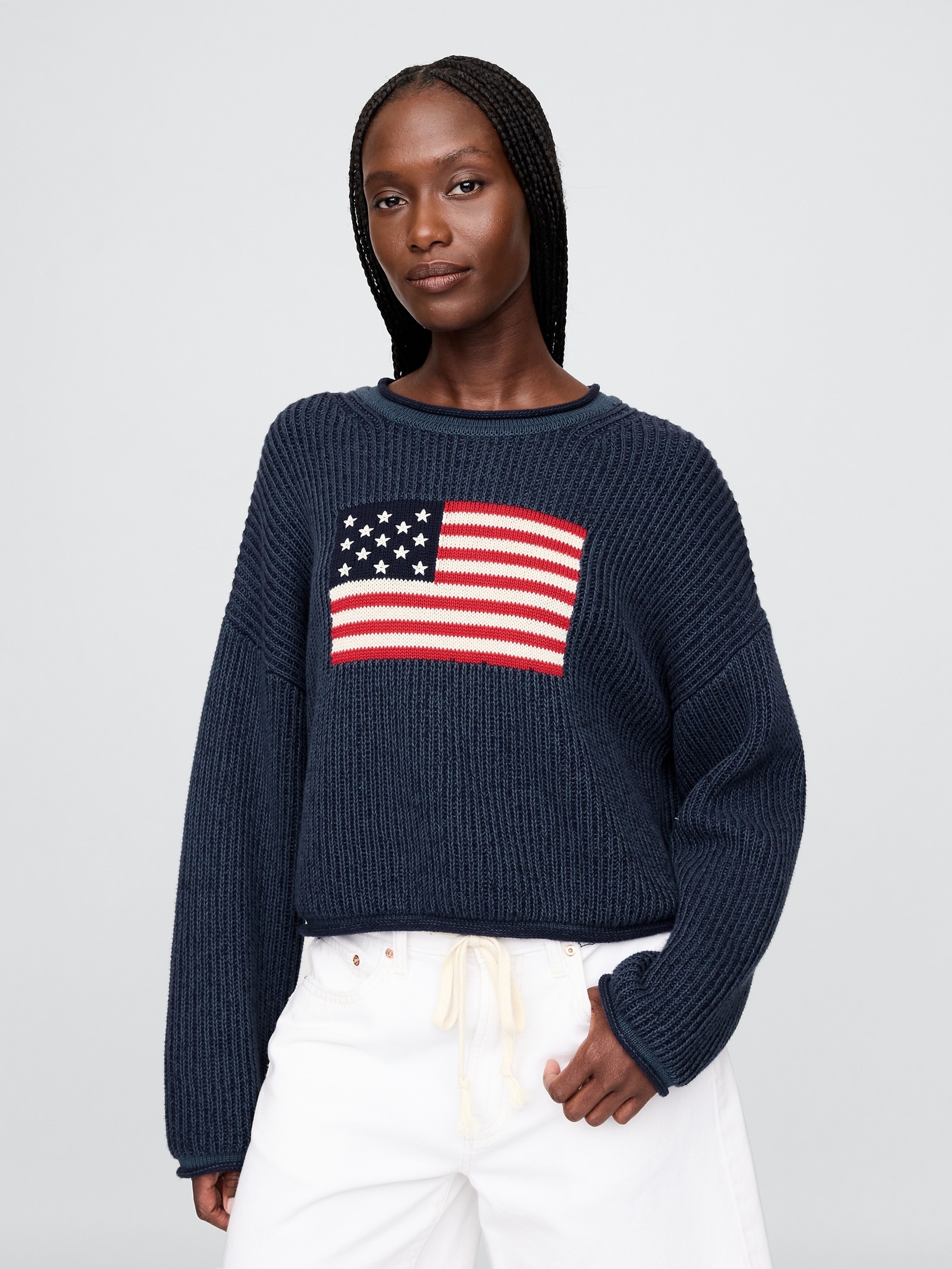 Oversize krótki sweter Americana