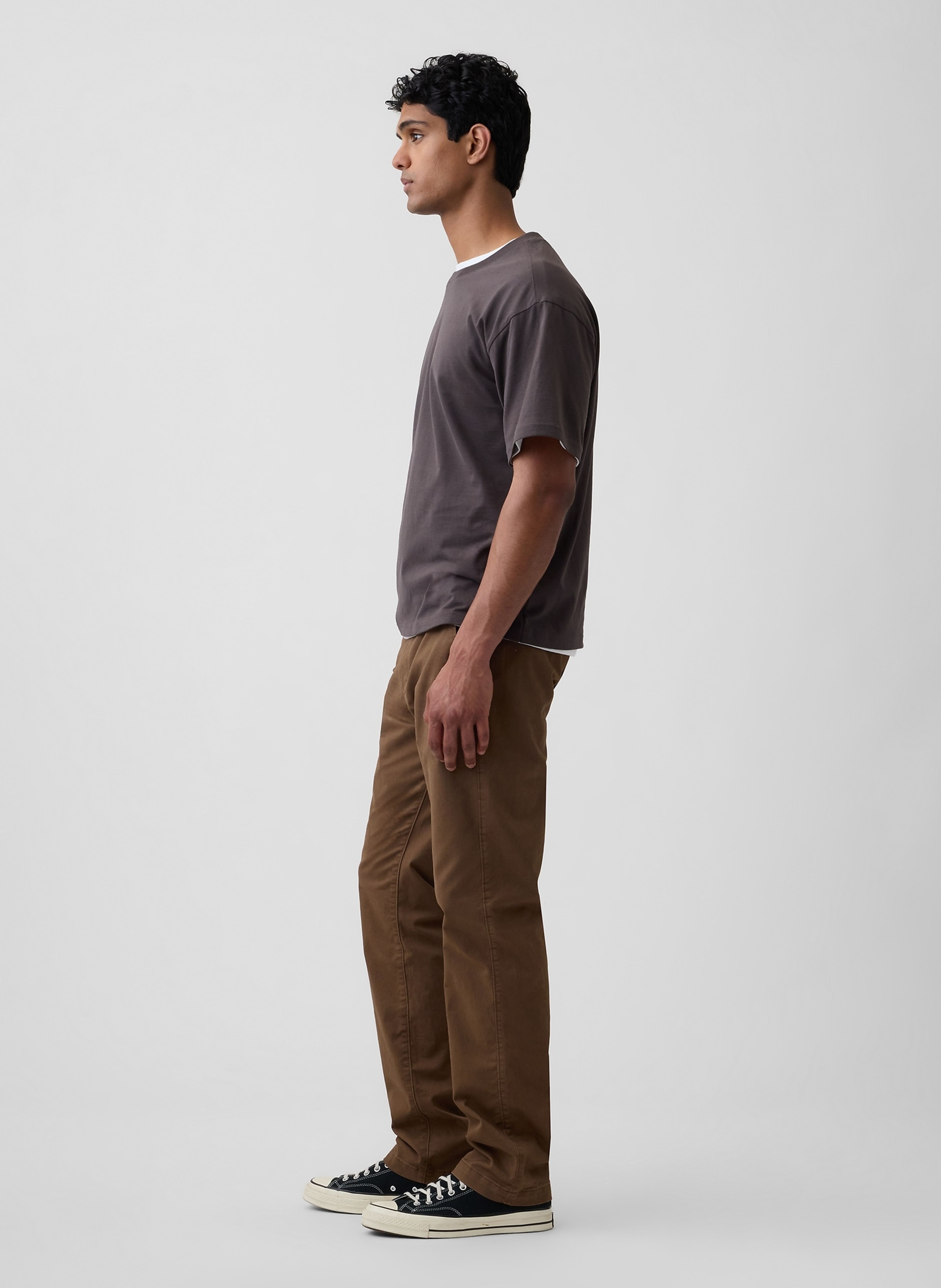 Khaki kalhoty Straight GapFlex - 004